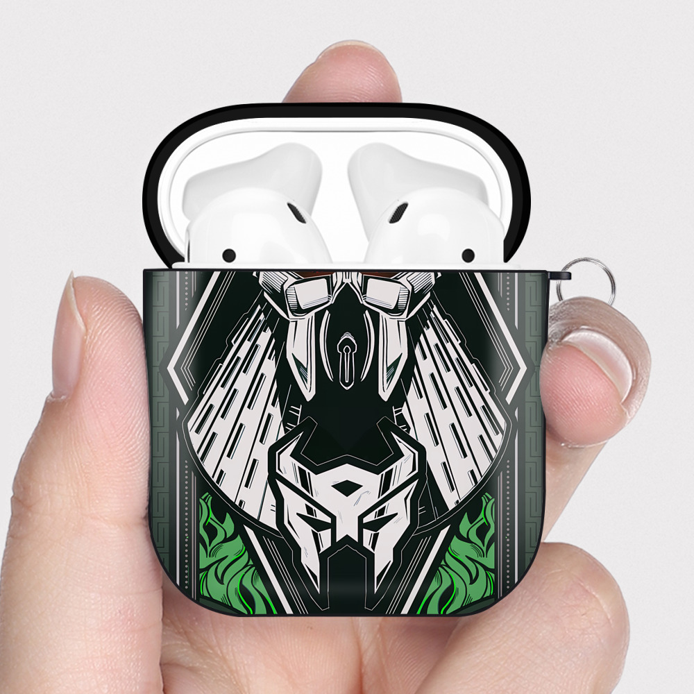（画像用） Transformers トランスフォーマー AirPods 第2世代保護ケース ハードシェル ブラック 耐衝撃・防指紋・カラビナ付き
