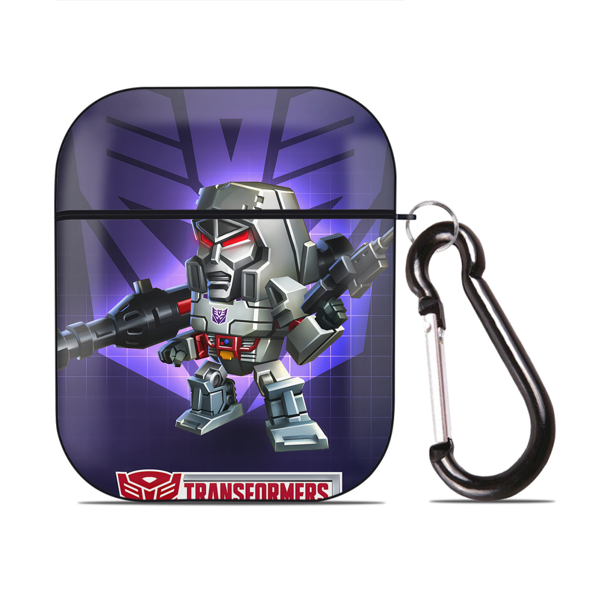 （画像用） Transformers トランスフォーマー AirPods 第2世代保護ケース ハードシェル ブラック 耐衝撃・防指紋・カラビナ付き