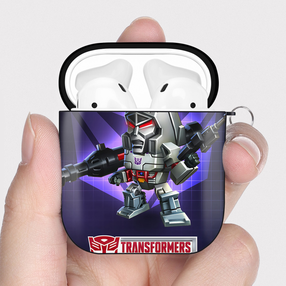 （画像用） Transformers トランスフォーマー AirPods 第2世代保護ケース ハードシェル ブラック 耐衝撃・防指紋・カラビナ付き