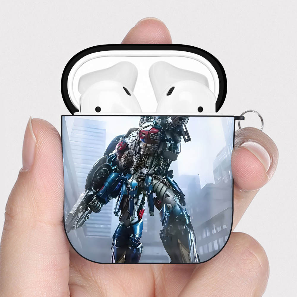 （画像用） Transformers トランスフォーマー AirPods 第2世代保護ケース ハードシェル ブラック 耐衝撃・防指紋・カラビナ付き