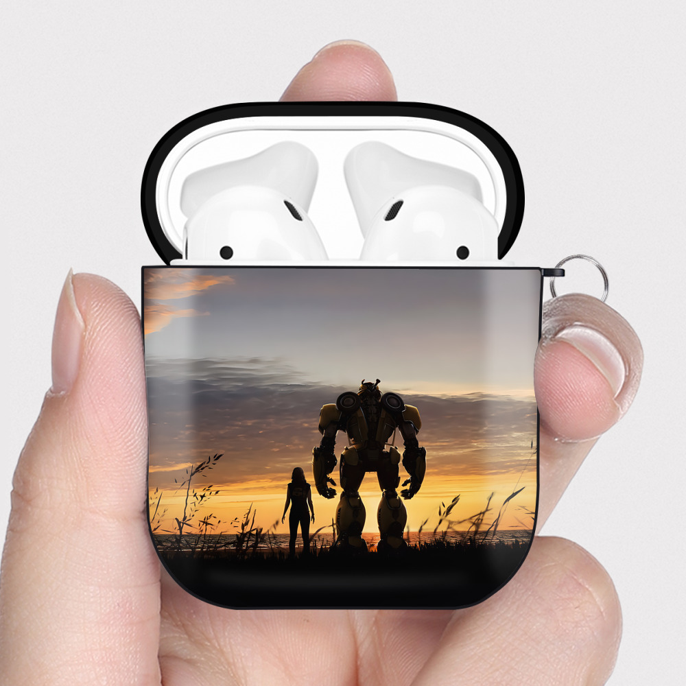 （画像用） Transformers トランスフォーマー AirPods 第2世代保護ケース ハードシェル ブラック 耐衝撃・防指紋・カラビナ付き
