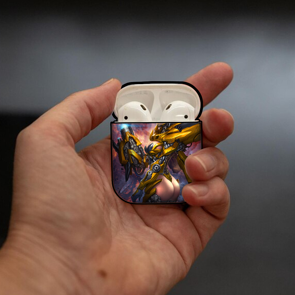 Transformers トランスフォーマー AirPods 第2世代保護ケース ハードシェル ブラック 耐衝撃・防指紋・カラビナ付き