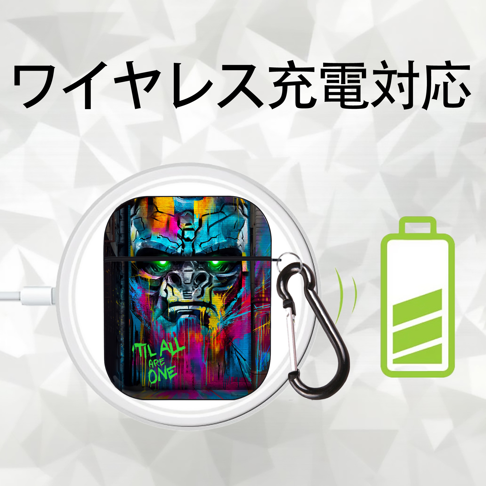 Transformers トランスフォーマー AirPods 第2世代保護ケース ハードシェル ブラック 耐衝撃・防指紋・カラビナ付き