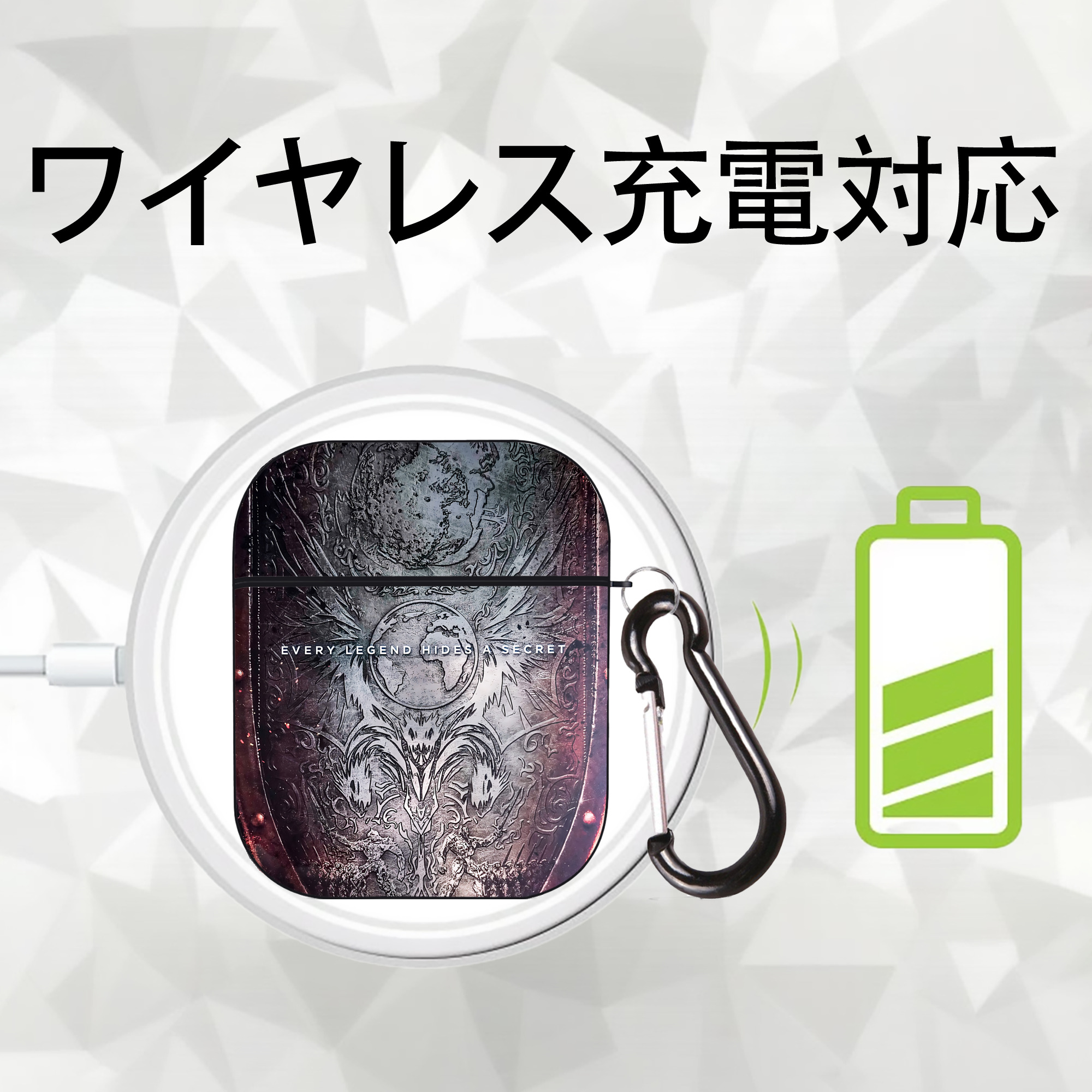 Transformers トランスフォーマー AirPods 第2世代保護ケース ハードシェル ブラック 耐衝撃・防指紋・カラビナ付き