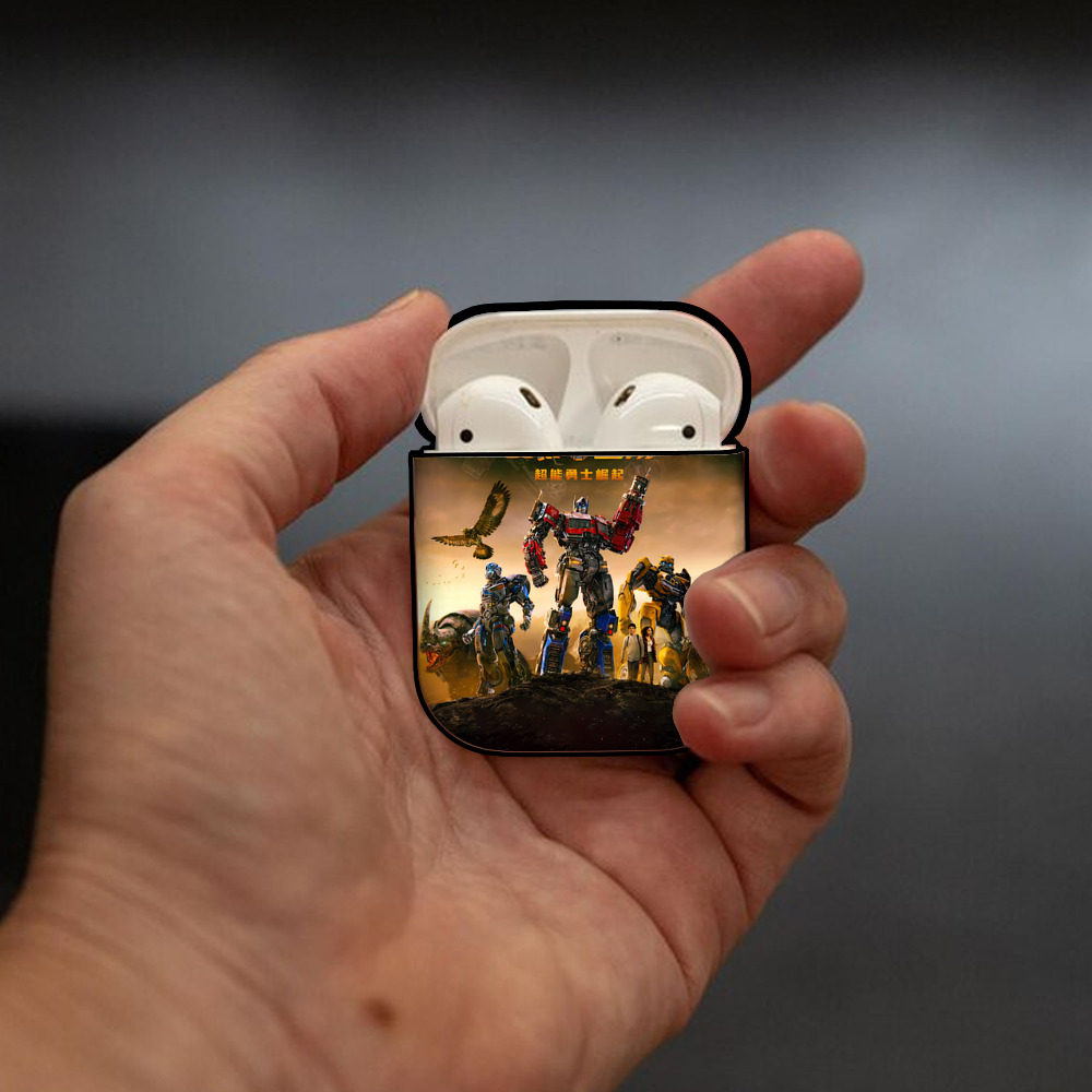 Transformers トランスフォーマー AirPods 第2世代保護ケース ハードシェル ブラック 耐衝撃・防指紋・カラビナ付き