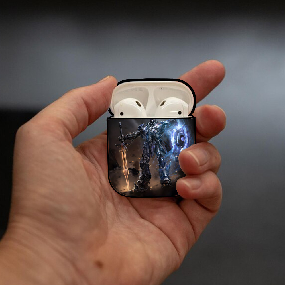 Transformers トランスフォーマー AirPods 第2世代保護ケース ハードシェル ブラック 耐衝撃・防指紋・カラビナ付き