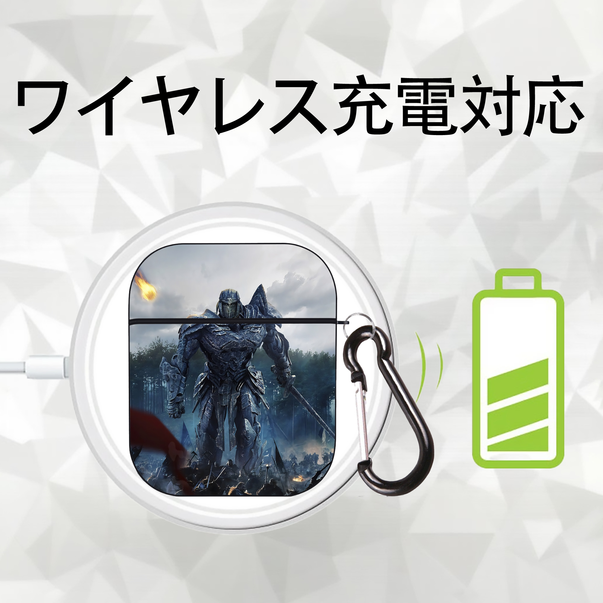 Transformers トランスフォーマー AirPods 第2世代保護ケース ハードシェル ブラック 耐衝撃・防指紋・カラビナ付き