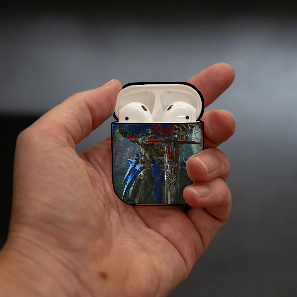 Transformers トランスフォーマー AirPods 第2世代保護ケース ハードシェル ブラック 耐衝撃・防指紋・カラビナ付き