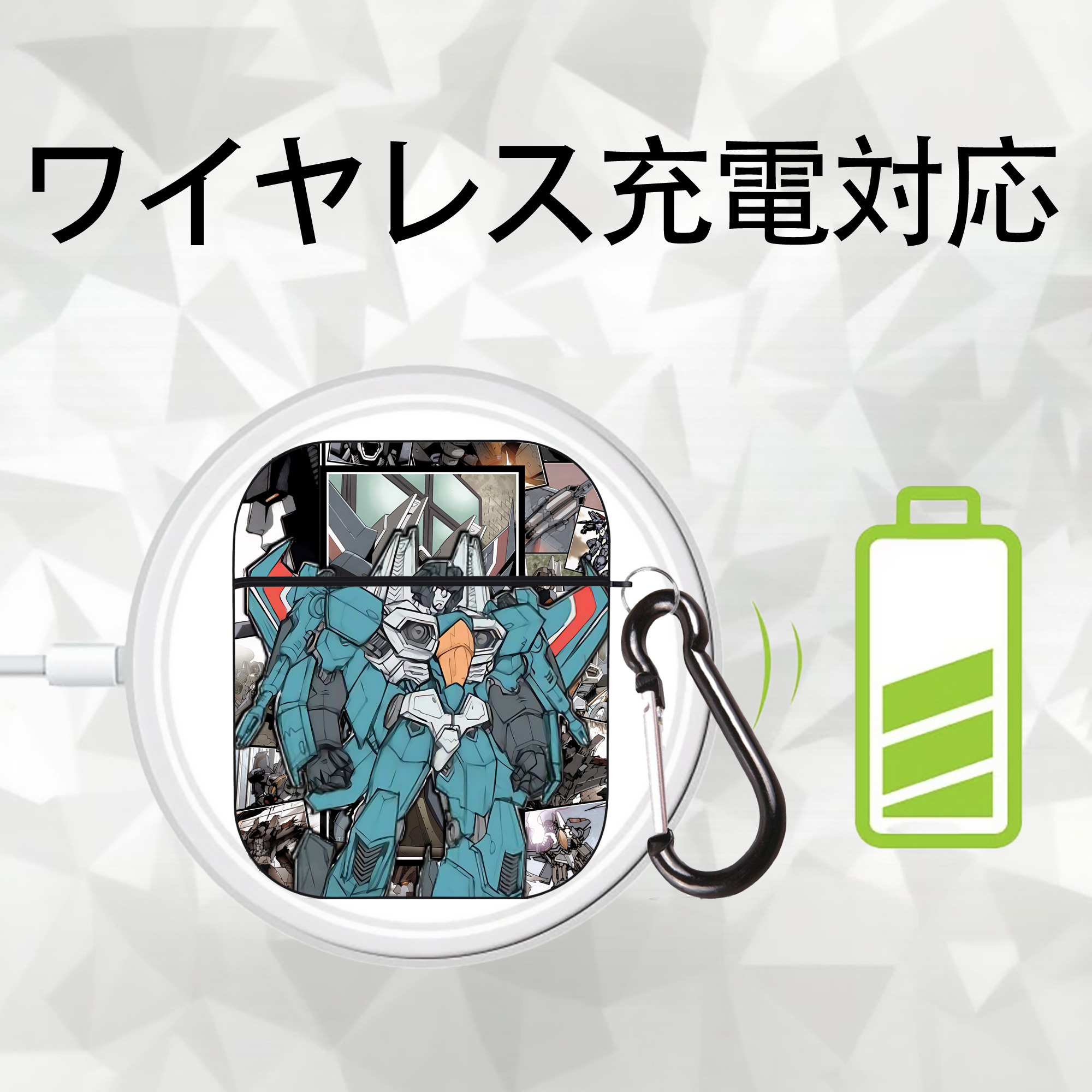 Transformers トランスフォーマー AirPods 第2世代保護ケース ハードシェル ブラック 耐衝撃・防指紋・カラビナ付き