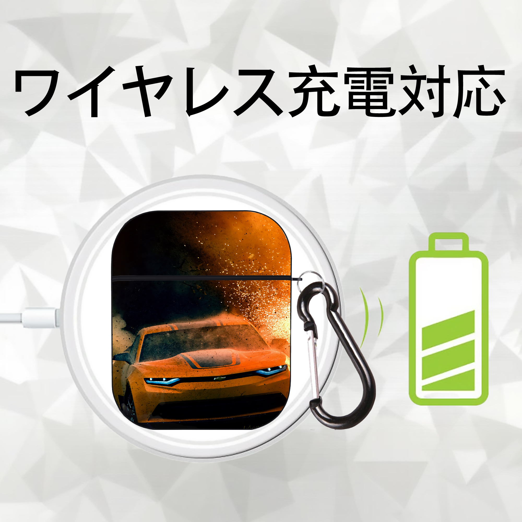Transformers トランスフォーマー AirPods 第2世代保護ケース ハードシェル ブラック 耐衝撃・防指紋・カラビナ付き