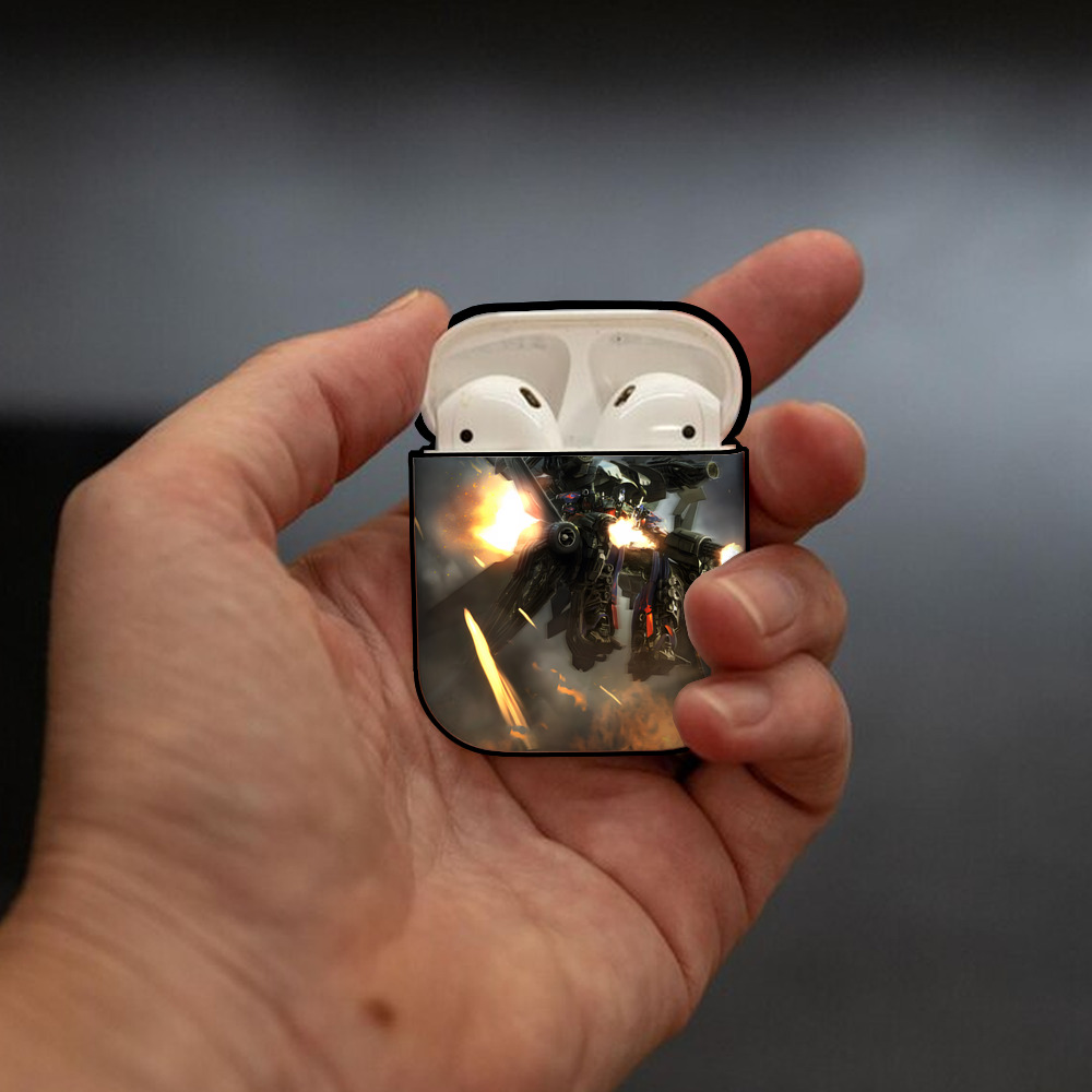 Transformers トランスフォーマー AirPods 第2世代保護ケース ハードシェル ブラック 耐衝撃・防指紋・カラビナ付き