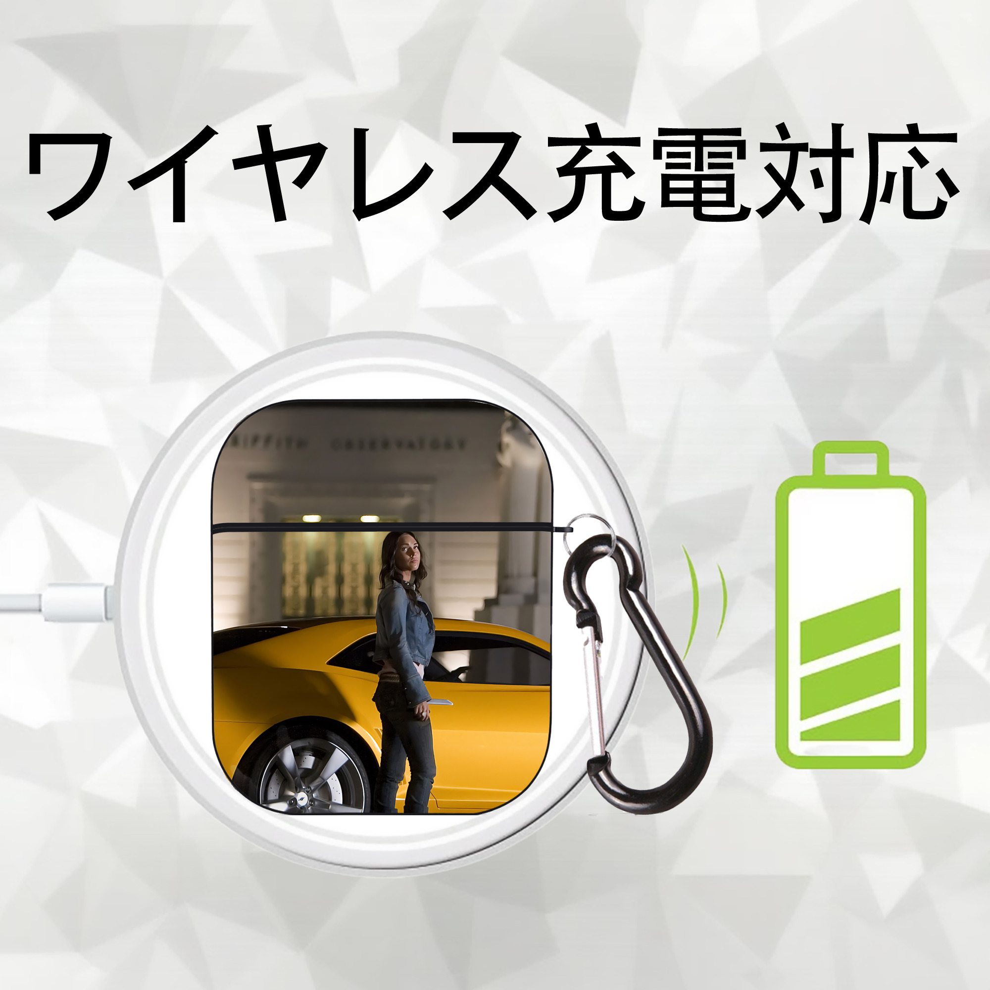 Transformers トランスフォーマー AirPods 第2世代保護ケース ハードシェル ブラック 耐衝撃・防指紋・カラビナ付き