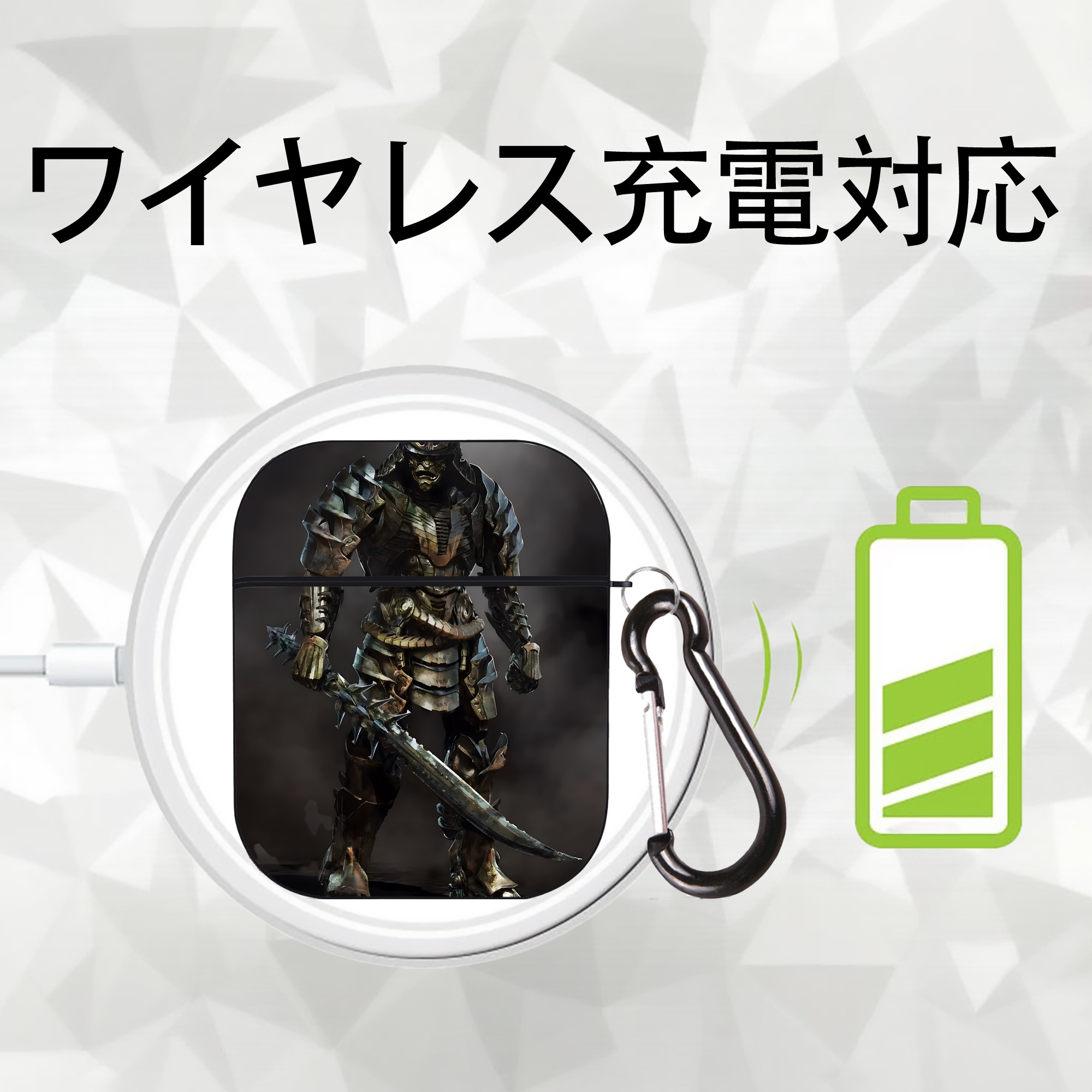 Transformers トランスフォーマー AirPods 第2世代保護ケース ハードシェル ブラック 耐衝撃・防指紋・カラビナ付き
