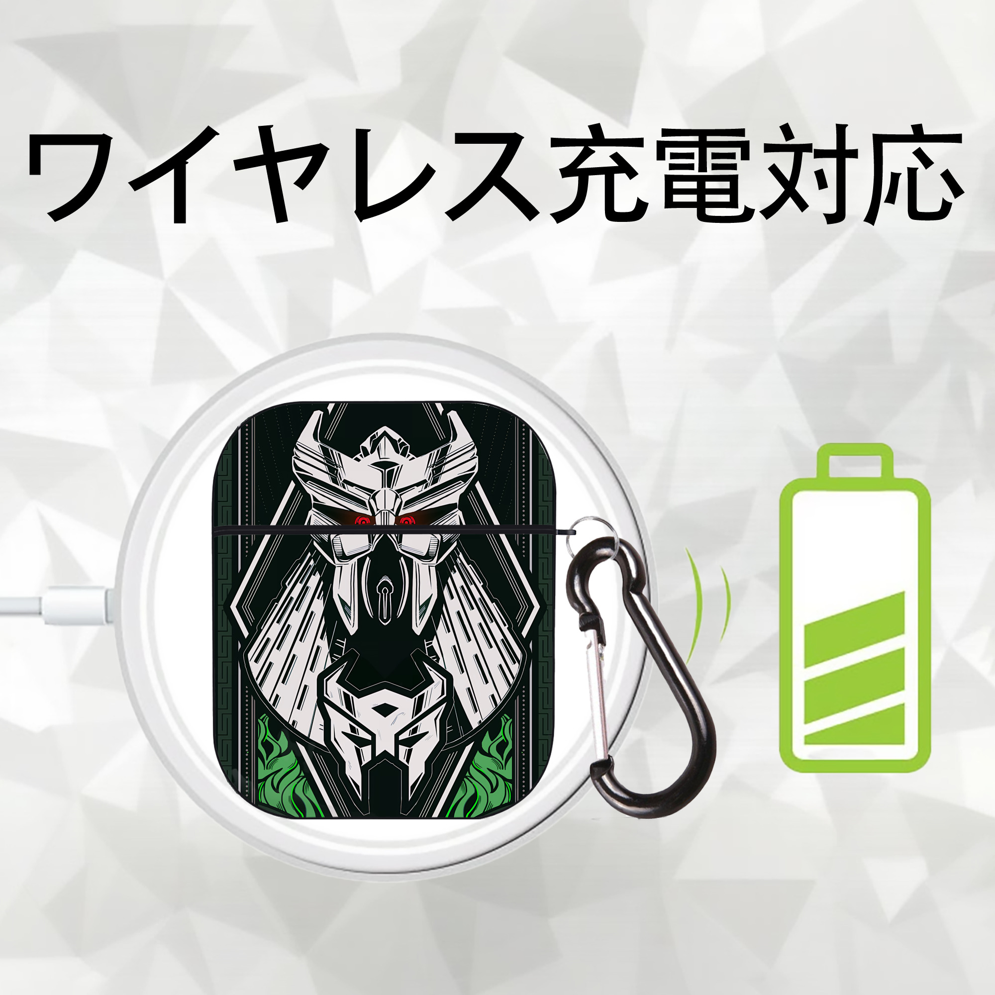 Transformers トランスフォーマー AirPods 第2世代保護ケース ハードシェル ブラック 耐衝撃・防指紋・カラビナ付き