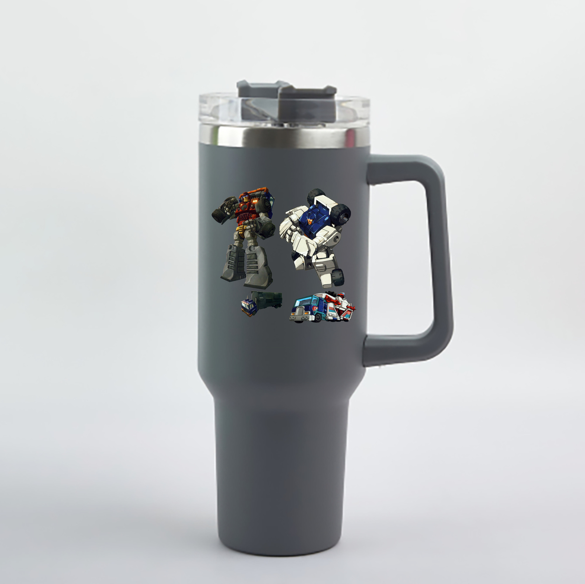 （画像用）  1200mL車用タンブラー - クリスタルステッカー（プラスチックストロー付き）