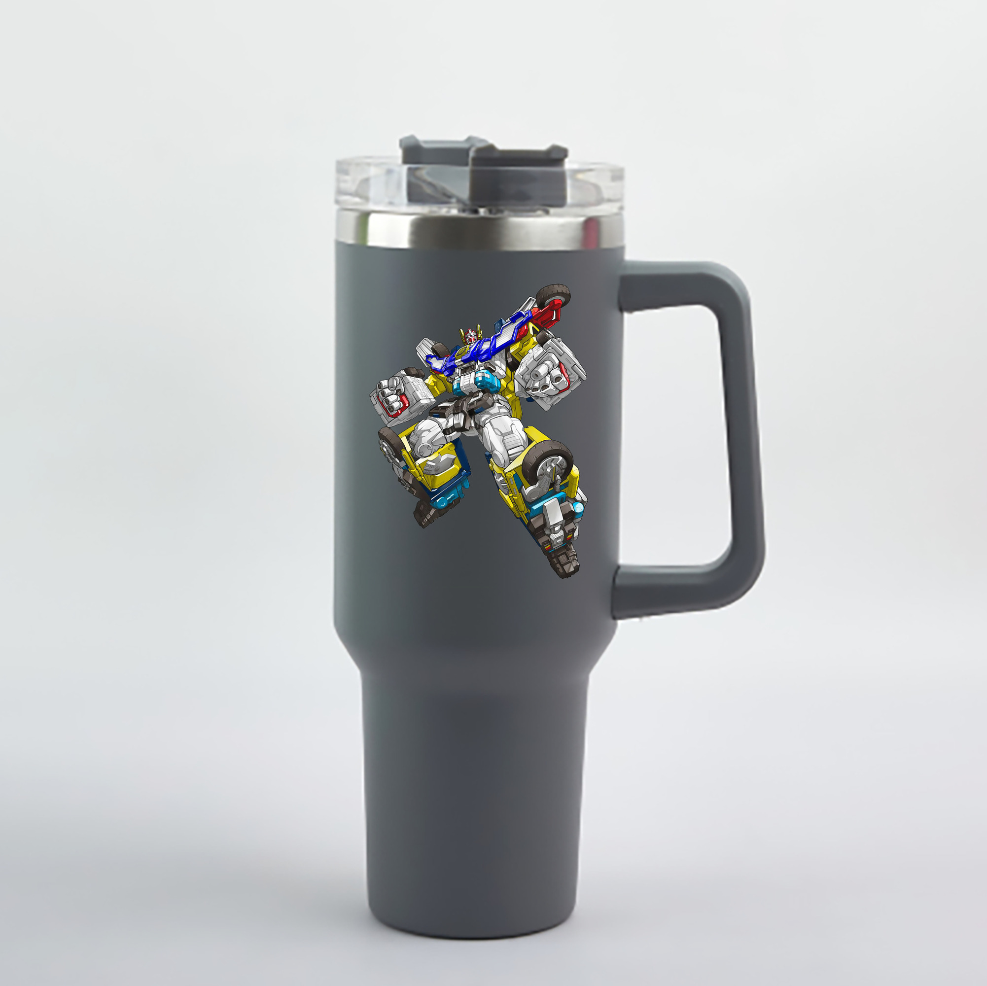 （画像用）  1200mL車用タンブラー - クリスタルステッカー（プラスチックストロー付き）