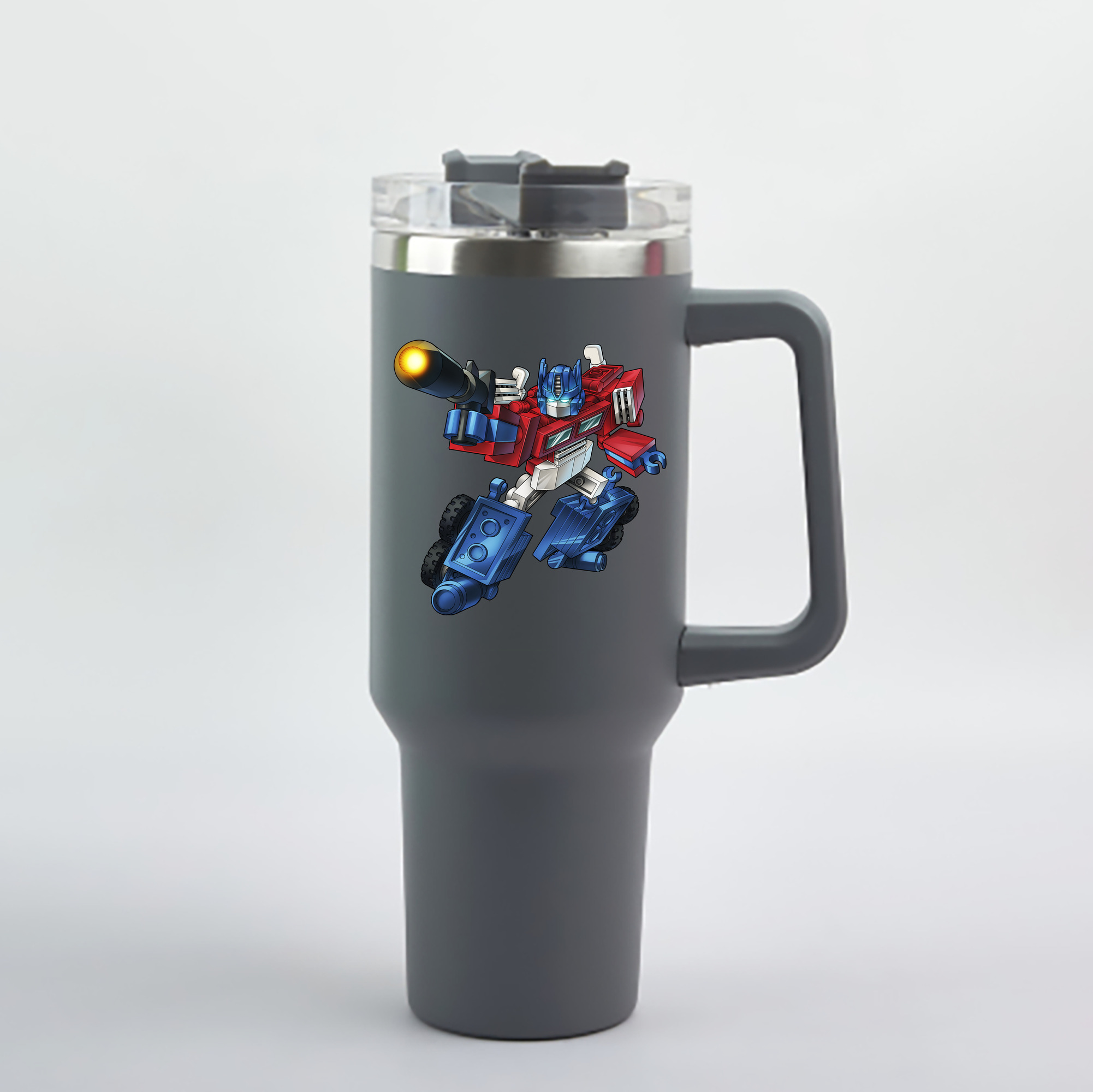 （画像用）  1200mL車用タンブラー - クリスタルステッカー（プラスチックストロー付き）