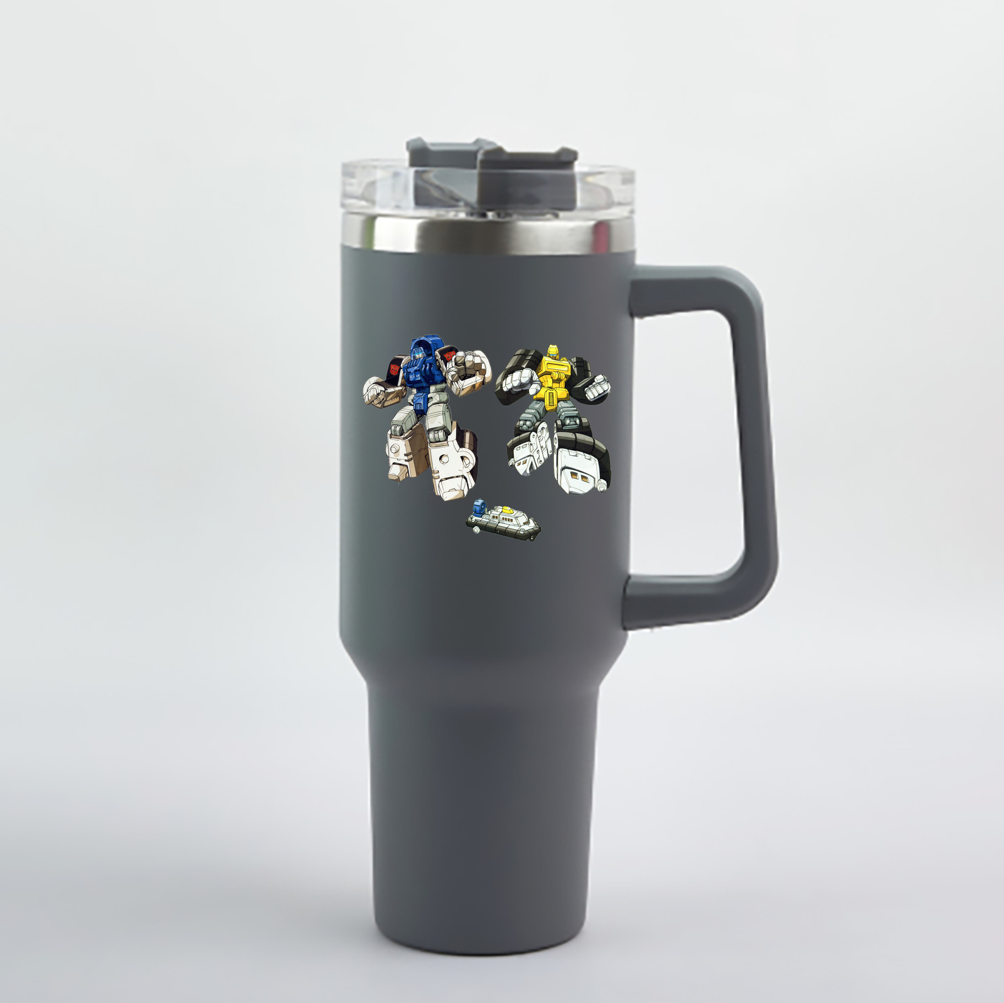 （画像用）  1200mL車用タンブラー - クリスタルステッカー（プラスチックストロー付き）