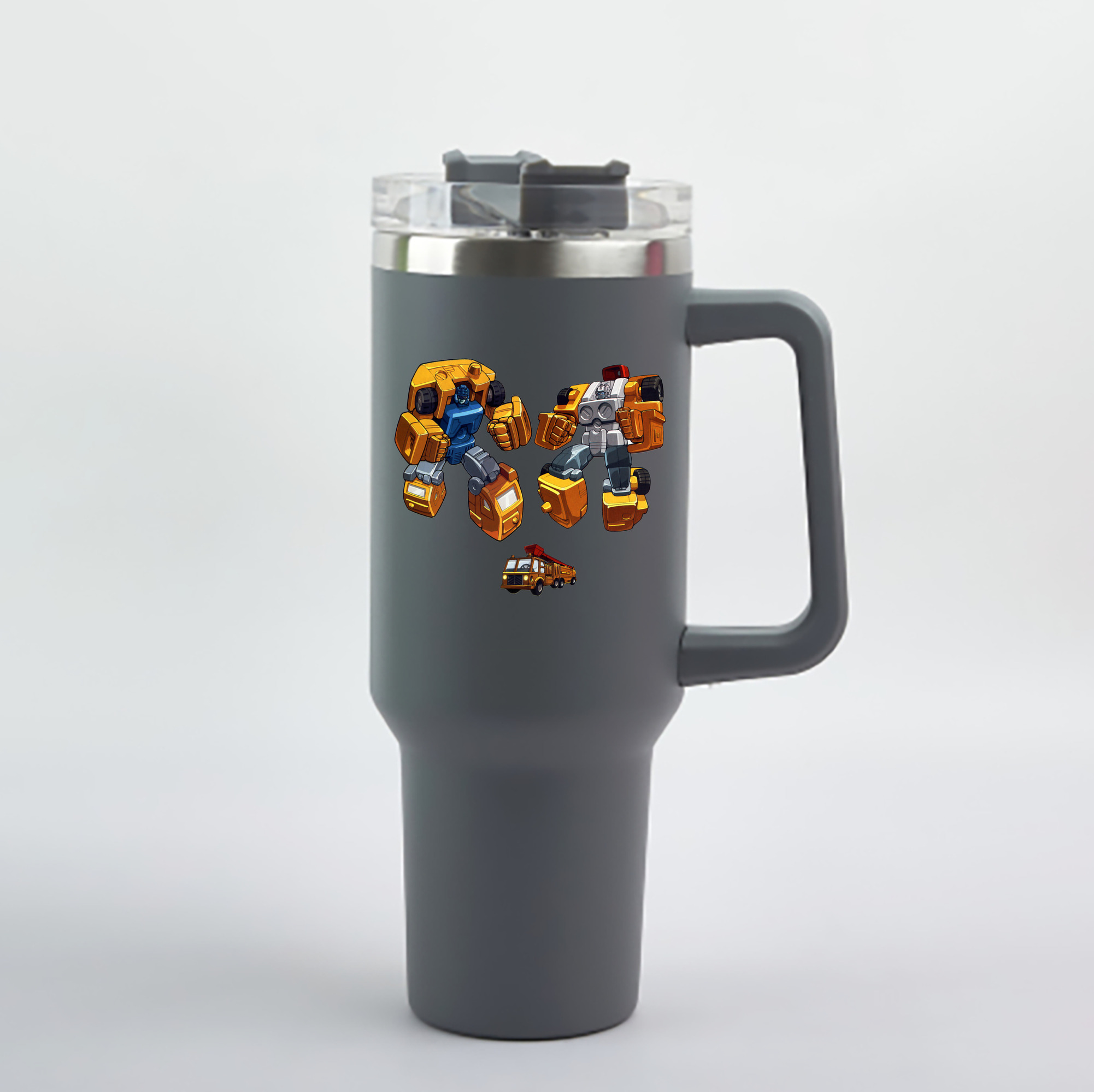 （画像用）  1200mL車用タンブラー - クリスタルステッカー（プラスチックストロー付き）