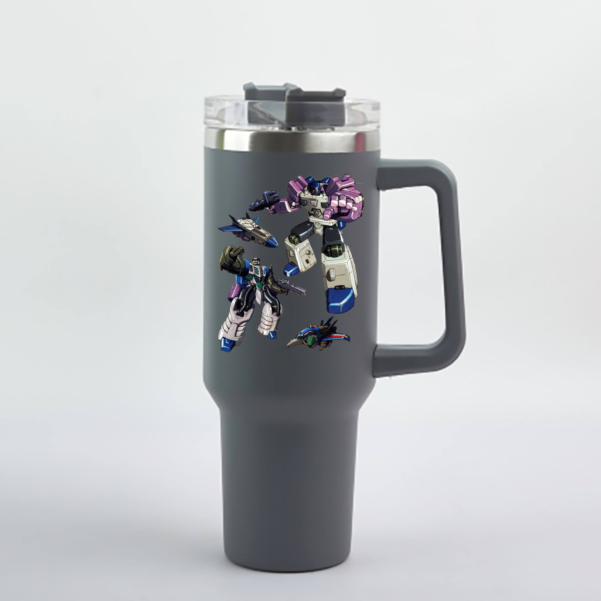 （画像用）  1200mL車用タンブラー - クリスタルステッカー（プラスチックストロー付き）
