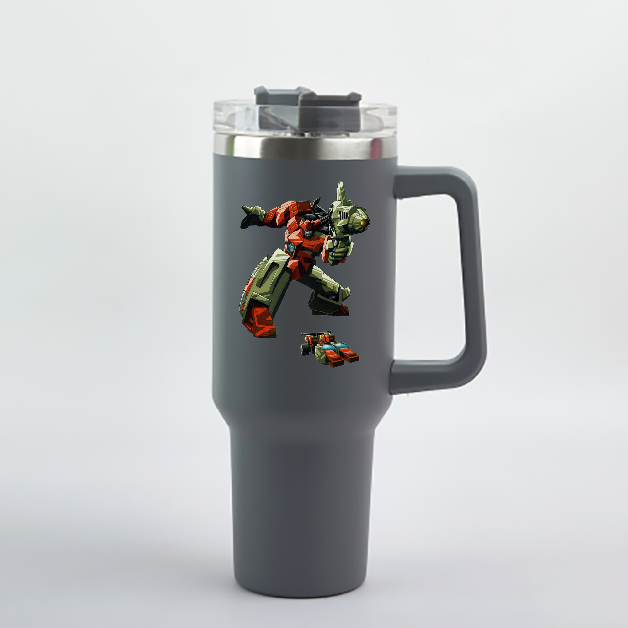 （画像用）  1200mL車用タンブラー - クリスタルステッカー（プラスチックストロー付き）