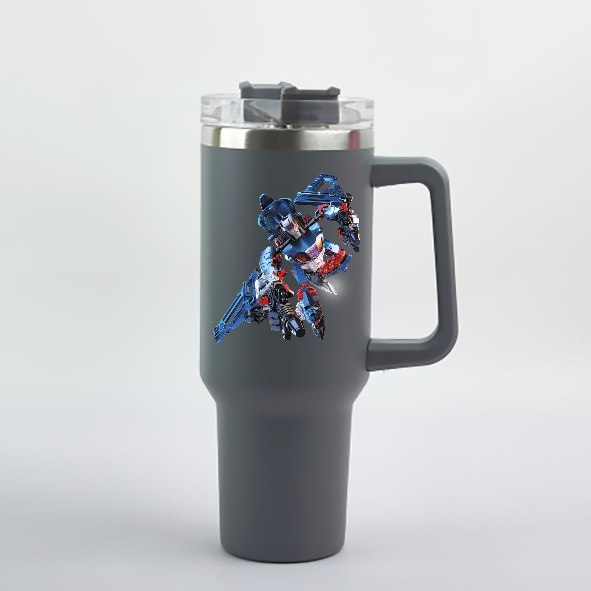 （画像用）  1200mL車用タンブラー - クリスタルステッカー（プラスチックストロー付き）