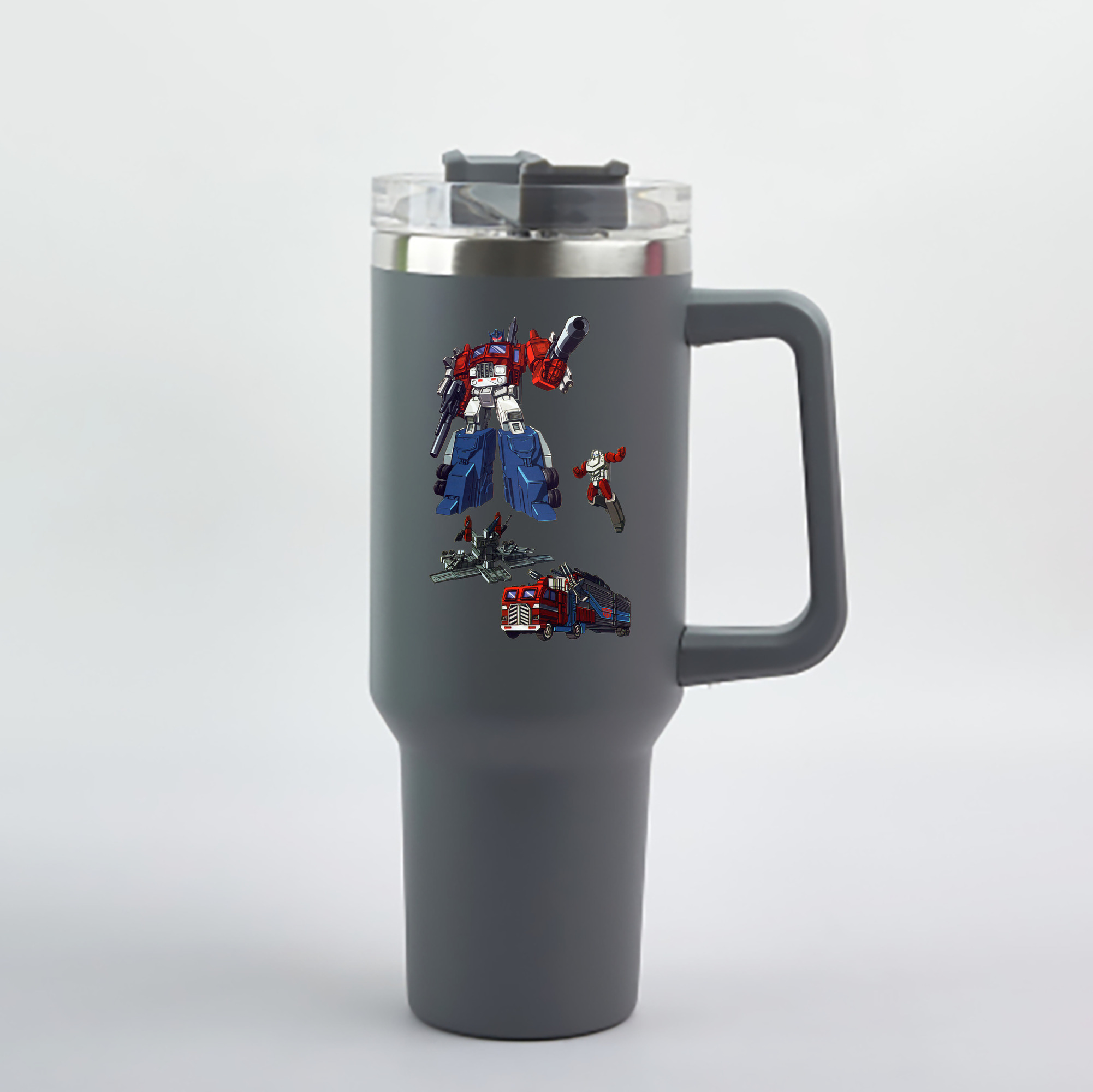 （画像用）  1200mL車用タンブラー - クリスタルステッカー（プラスチックストロー付き）