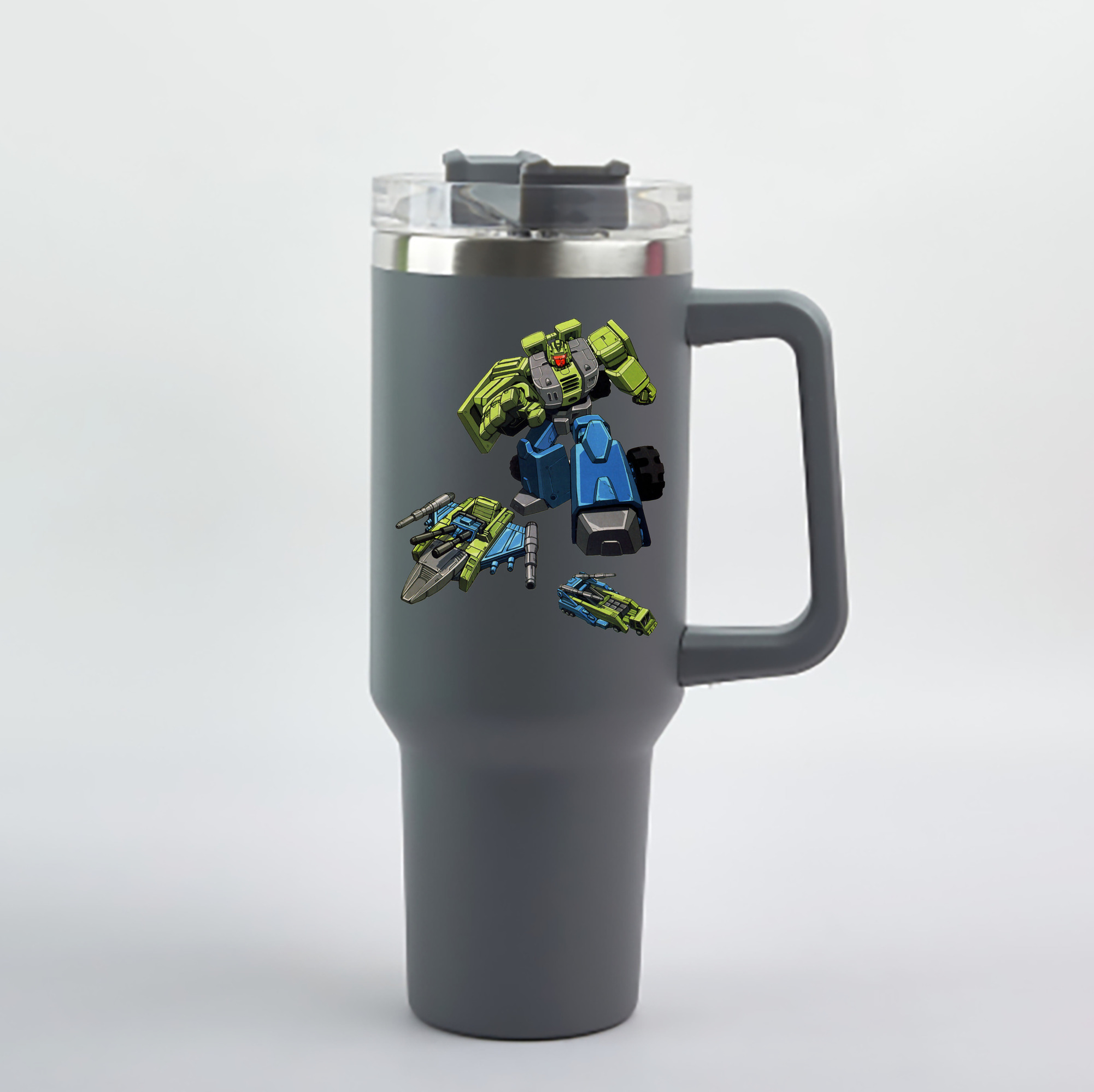 （画像用）  1200mL車用タンブラー - クリスタルステッカー（プラスチックストロー付き）
