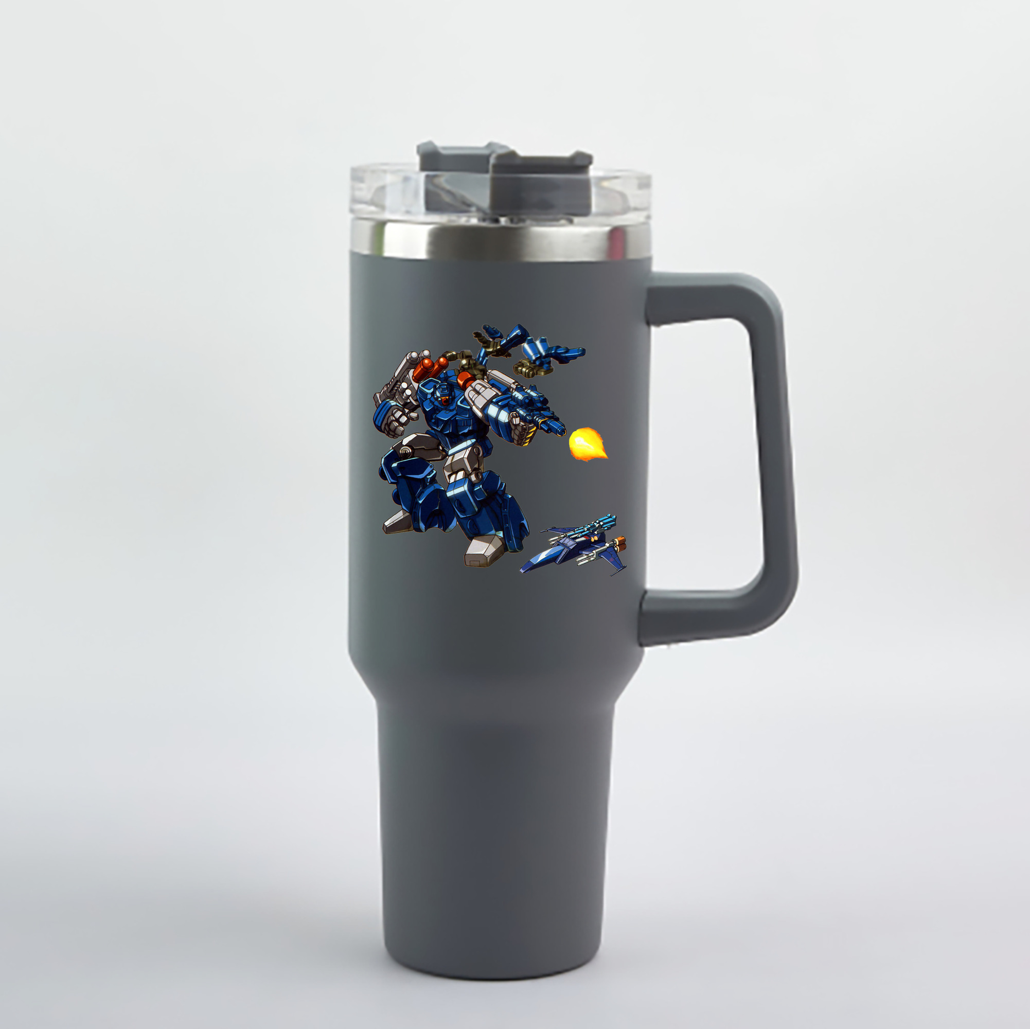（画像用）  1200mL車用タンブラー - クリスタルステッカー（プラスチックストロー付き）