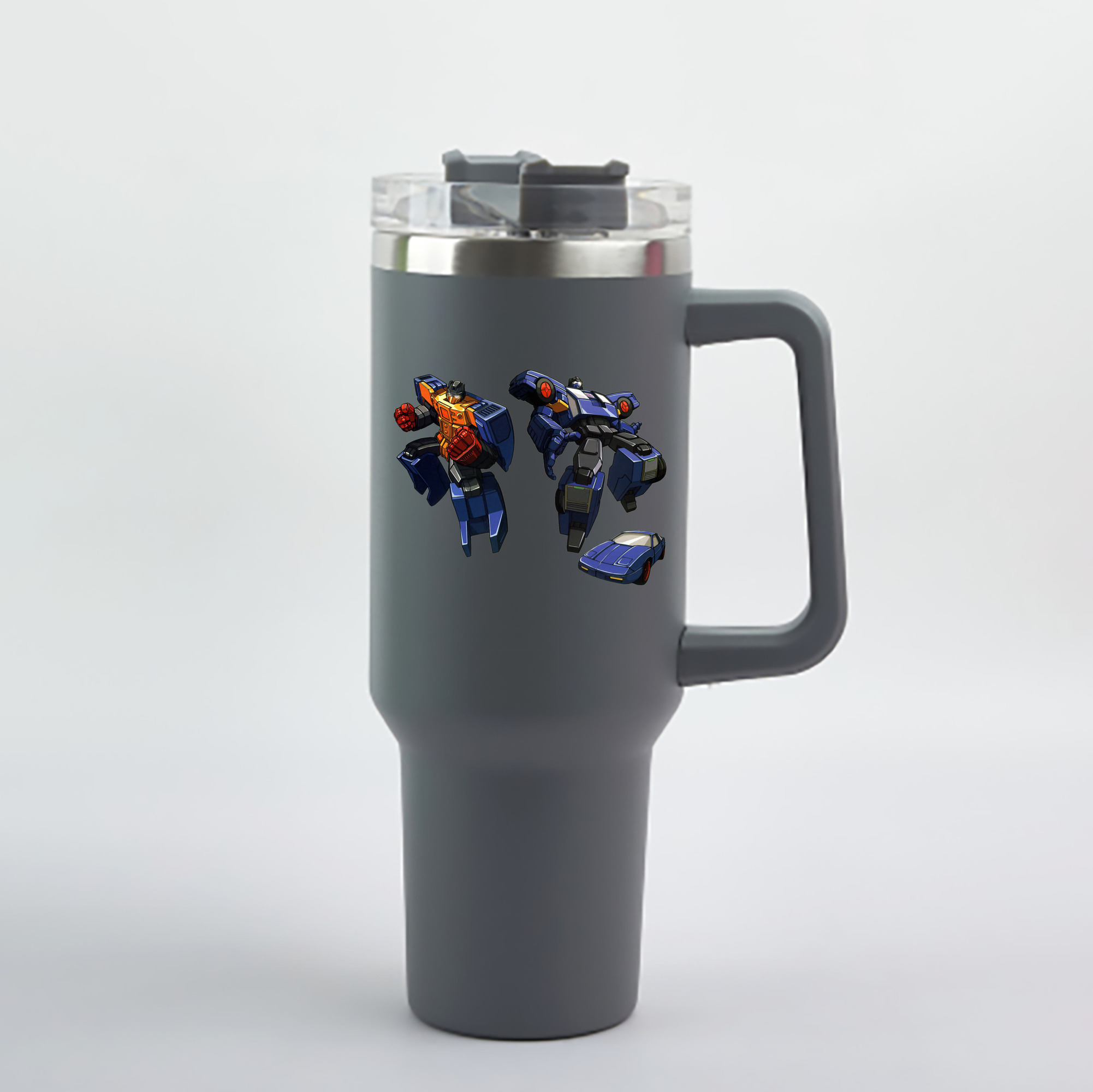 （画像用）  1200mL車用タンブラー - クリスタルステッカー（プラスチックストロー付き）
