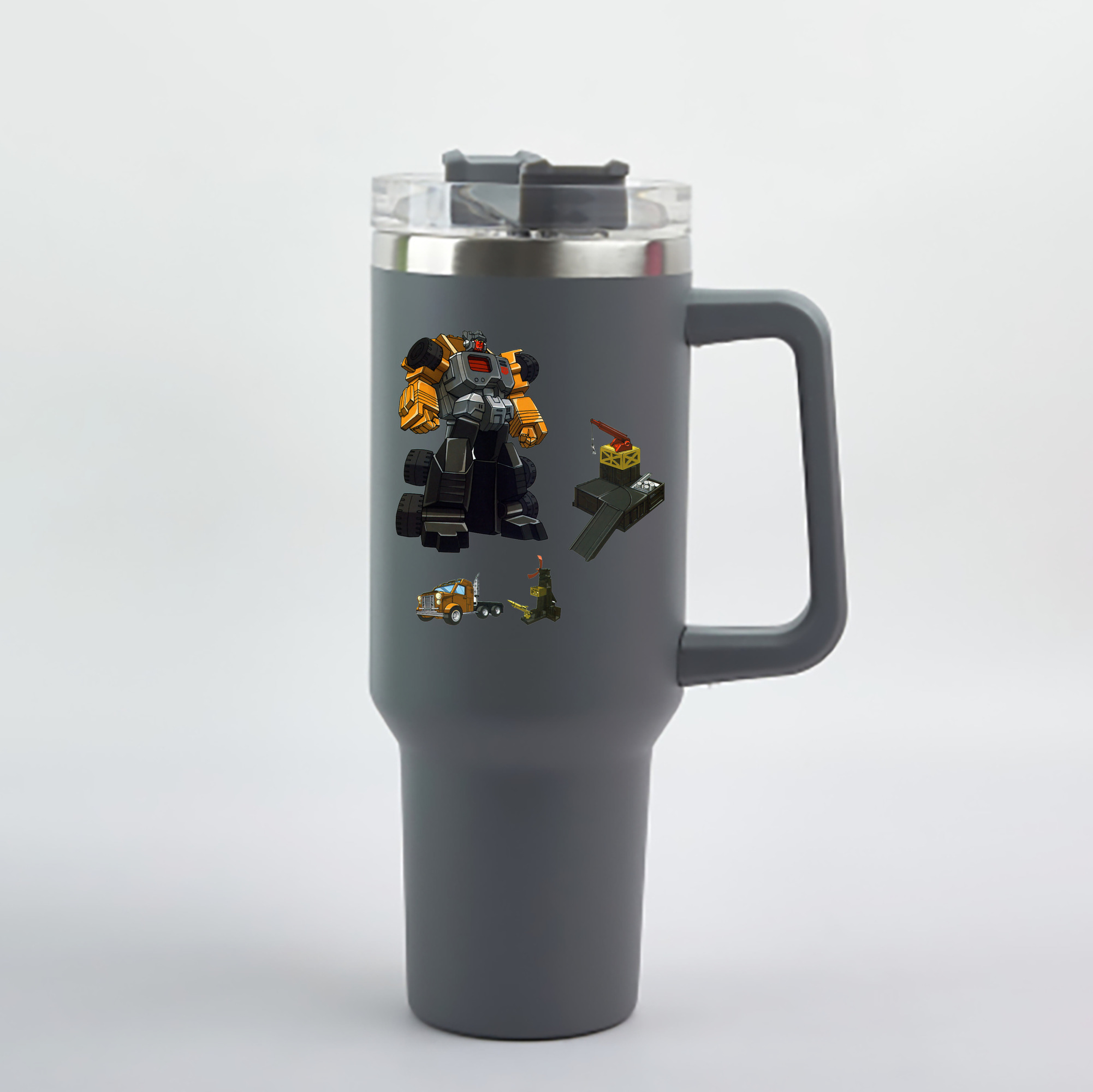 （画像用）  1200mL車用タンブラー - クリスタルステッカー（プラスチックストロー付き）