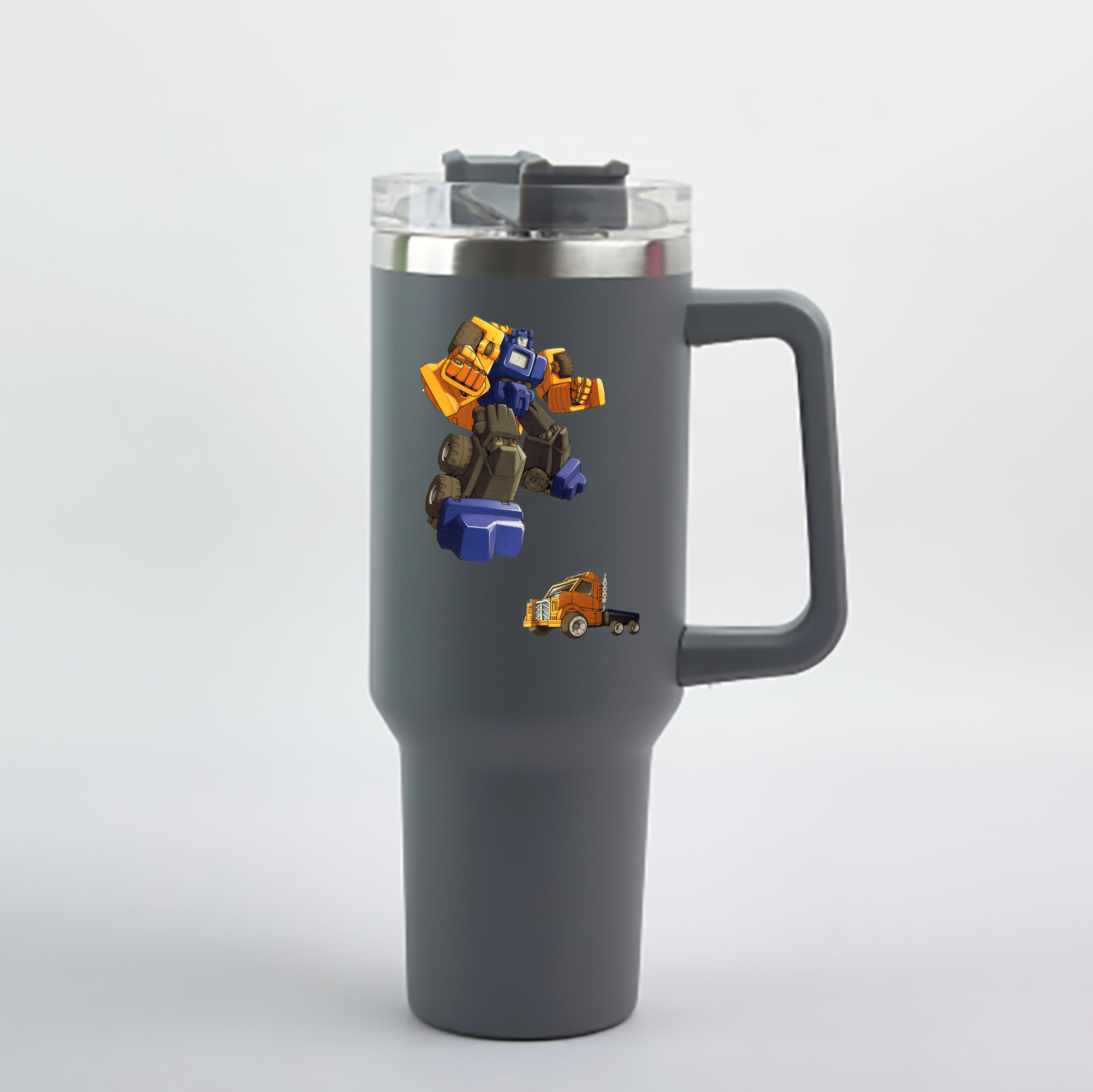（画像用）  1200mL車用タンブラー - クリスタルステッカー（プラスチックストロー付き）