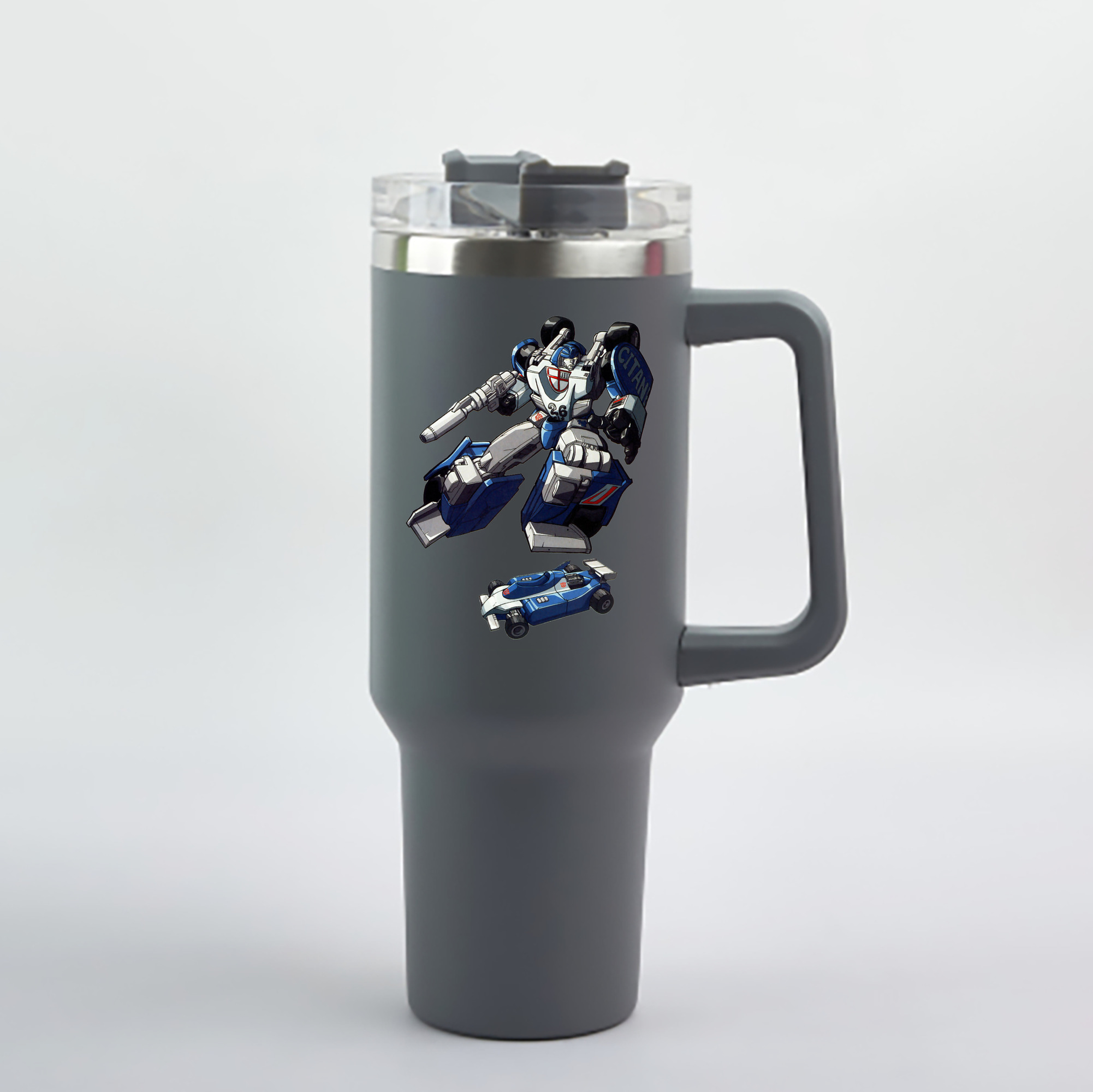（画像用）  1200mL車用タンブラー - クリスタルステッカー（プラスチックストロー付き）