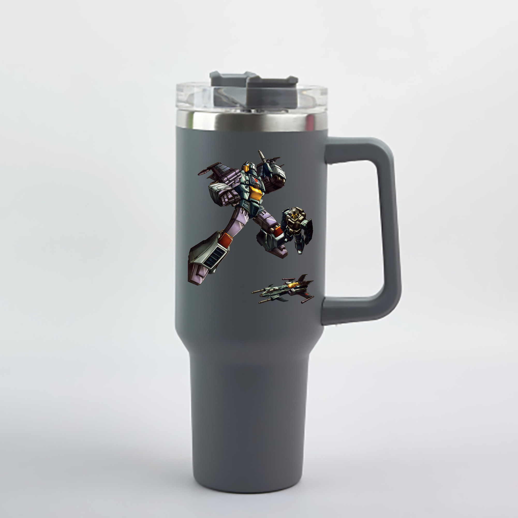 （画像用）  1200mL車用タンブラー - クリスタルステッカー（プラスチックストロー付き）