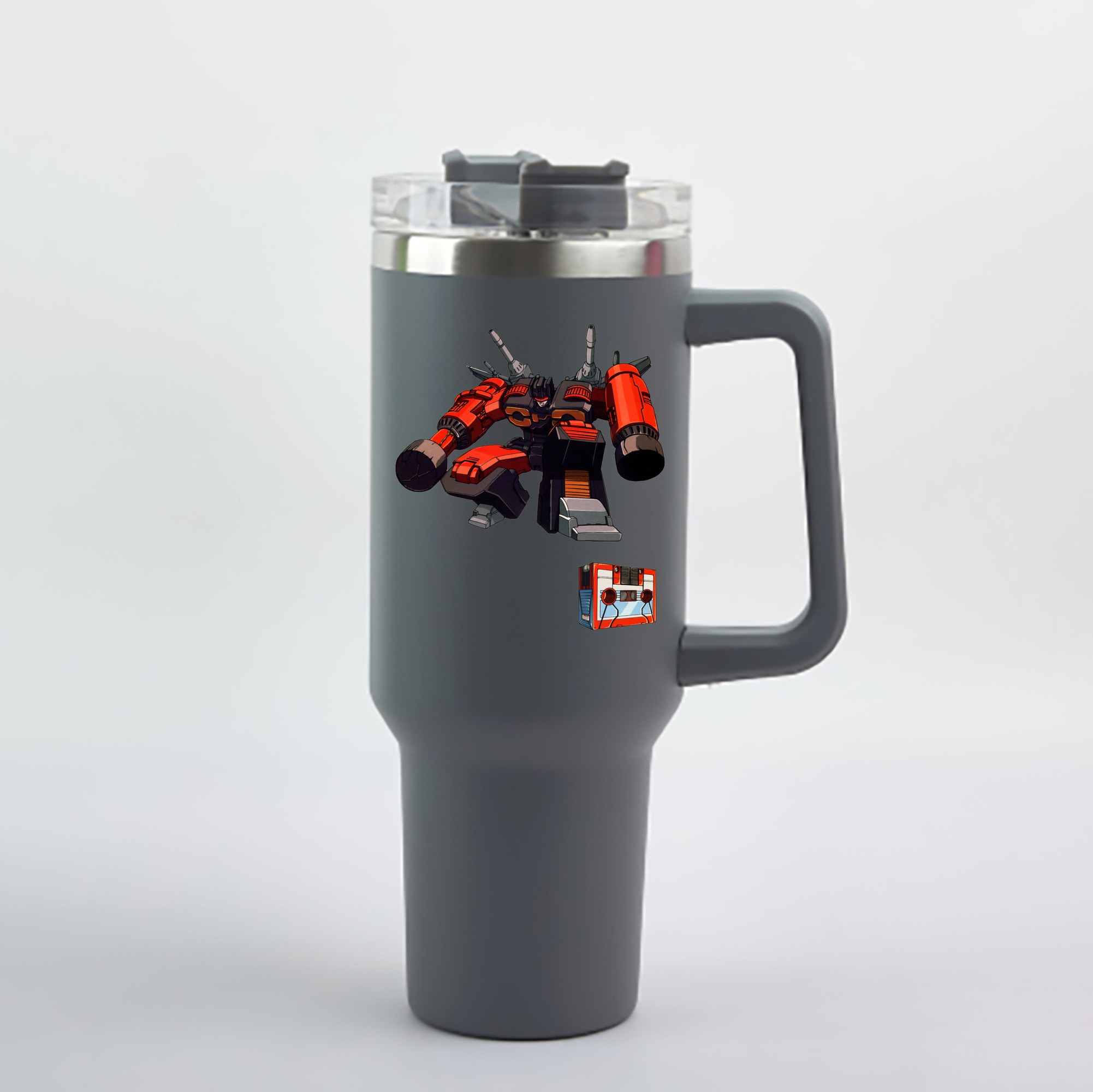 （画像用）  1200mL車用タンブラー - クリスタルステッカー（プラスチックストロー付き）