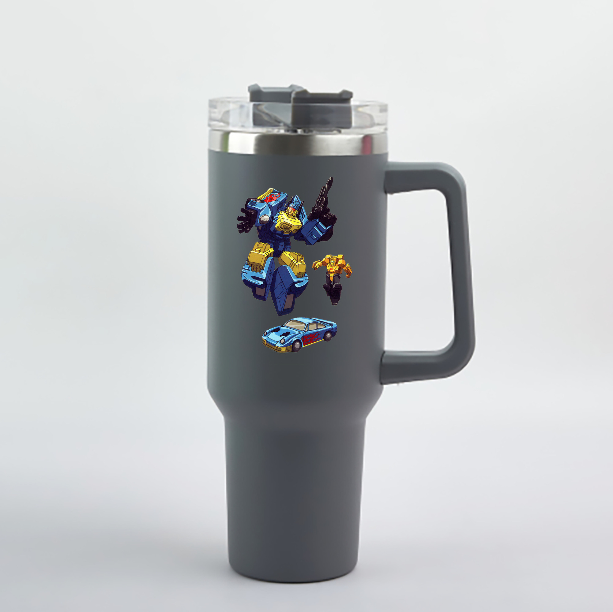 （画像用）  1200mL車用タンブラー - クリスタルステッカー（プラスチックストロー付き）