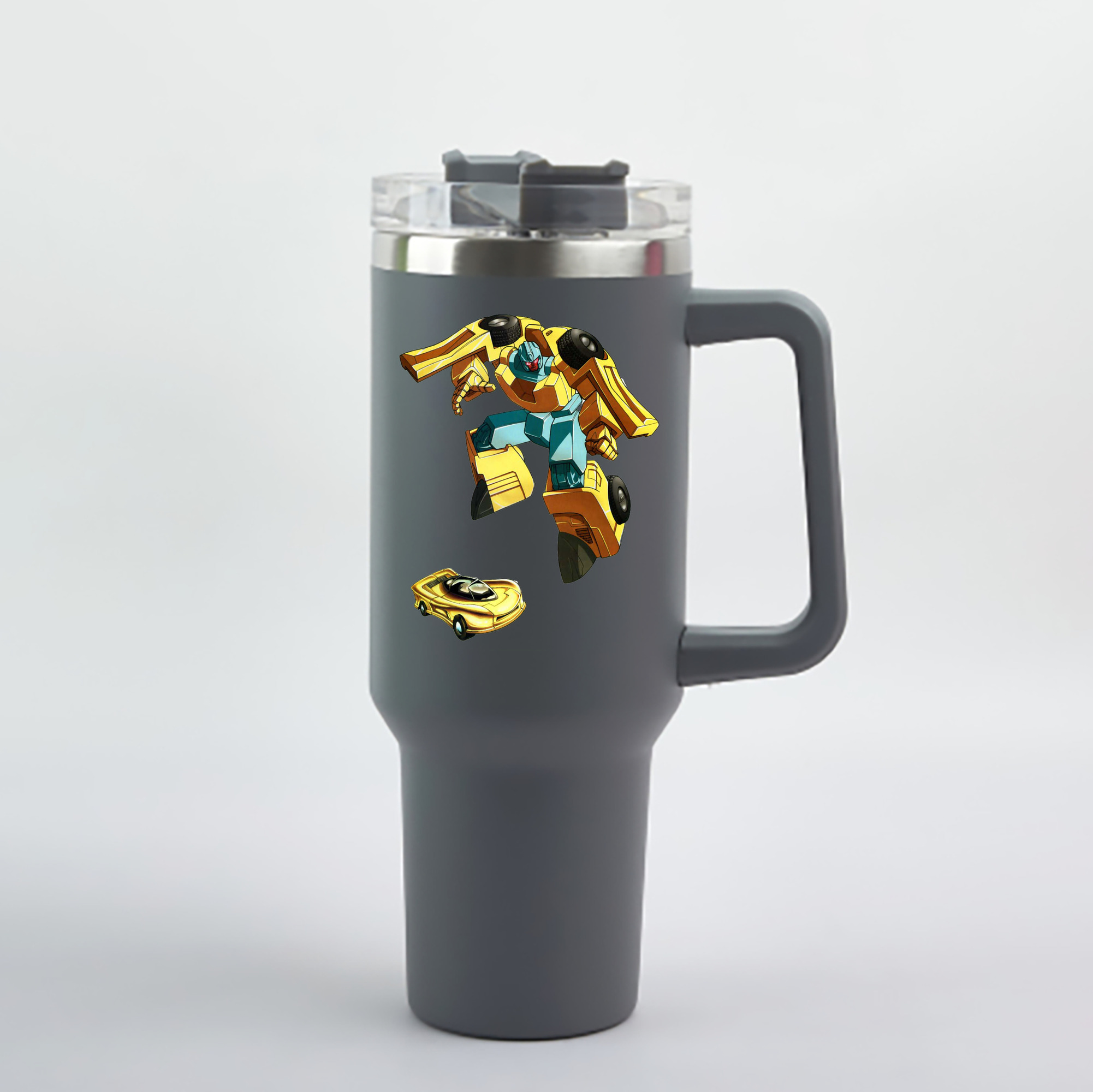 （画像用）  1200mL車用タンブラー - クリスタルステッカー（プラスチックストロー付き）