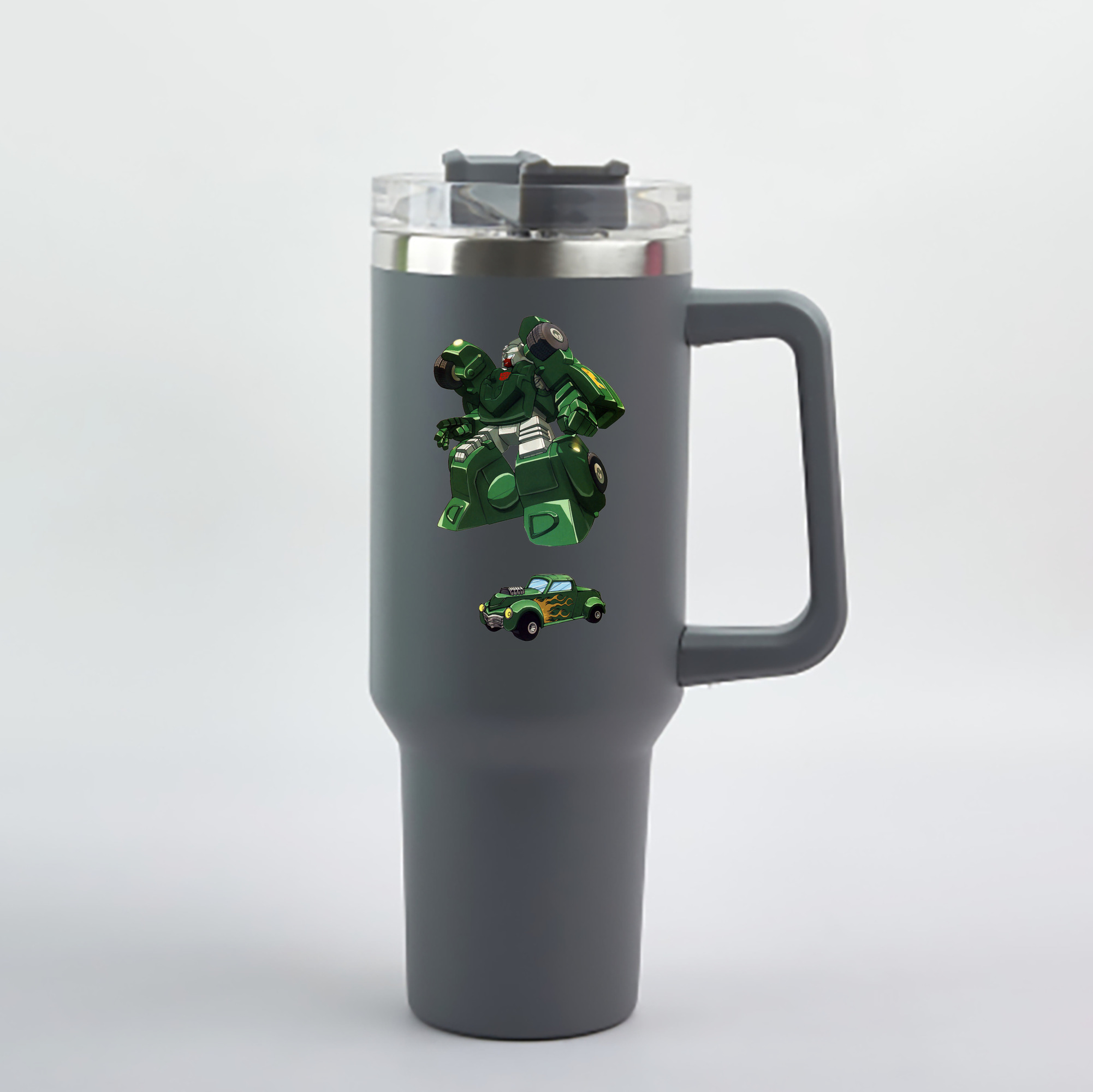 （画像用）  1200mL車用タンブラー - クリスタルステッカー（プラスチックストロー付き）