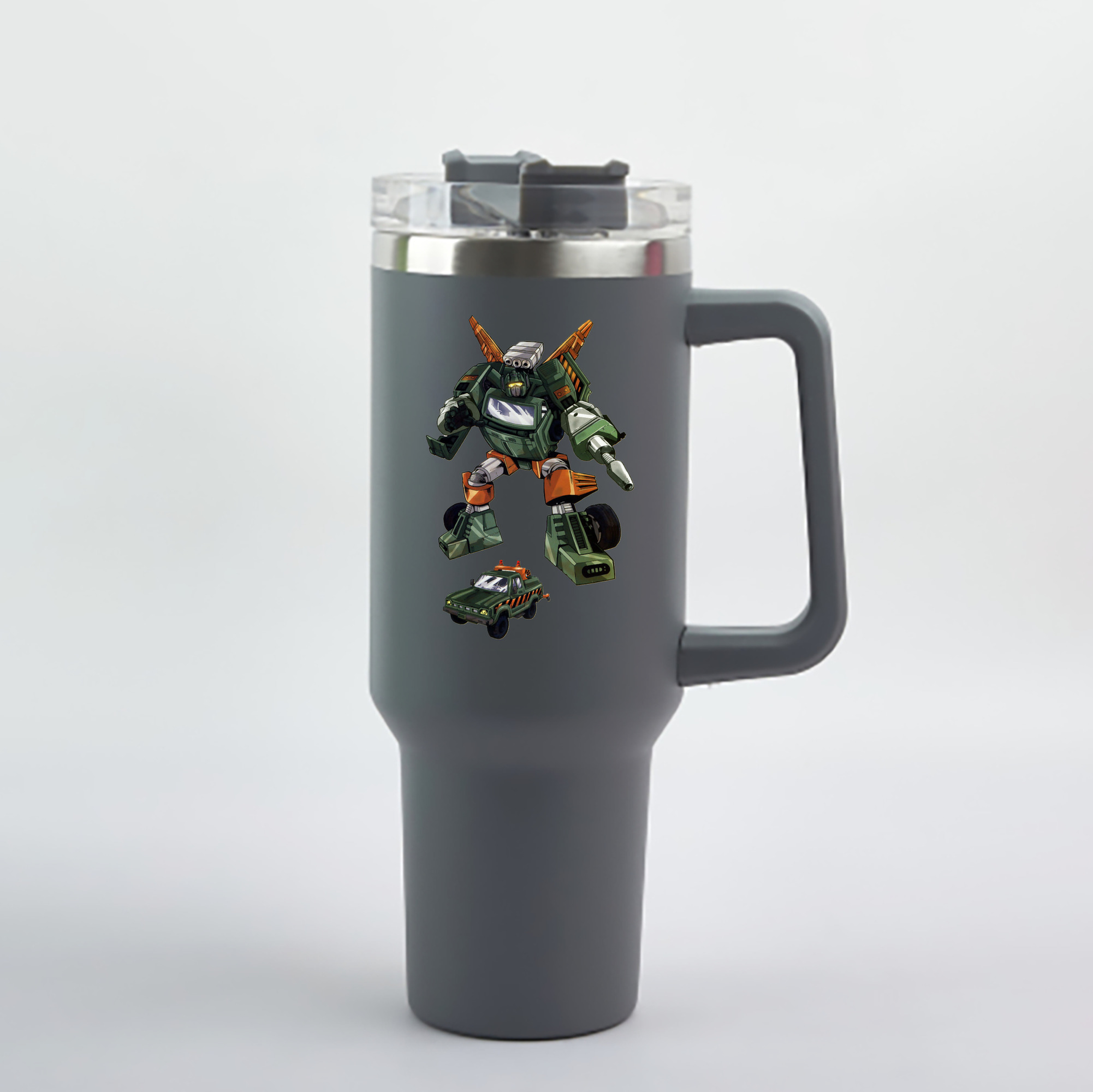 （画像用）  1200mL車用タンブラー - クリスタルステッカー（プラスチックストロー付き）