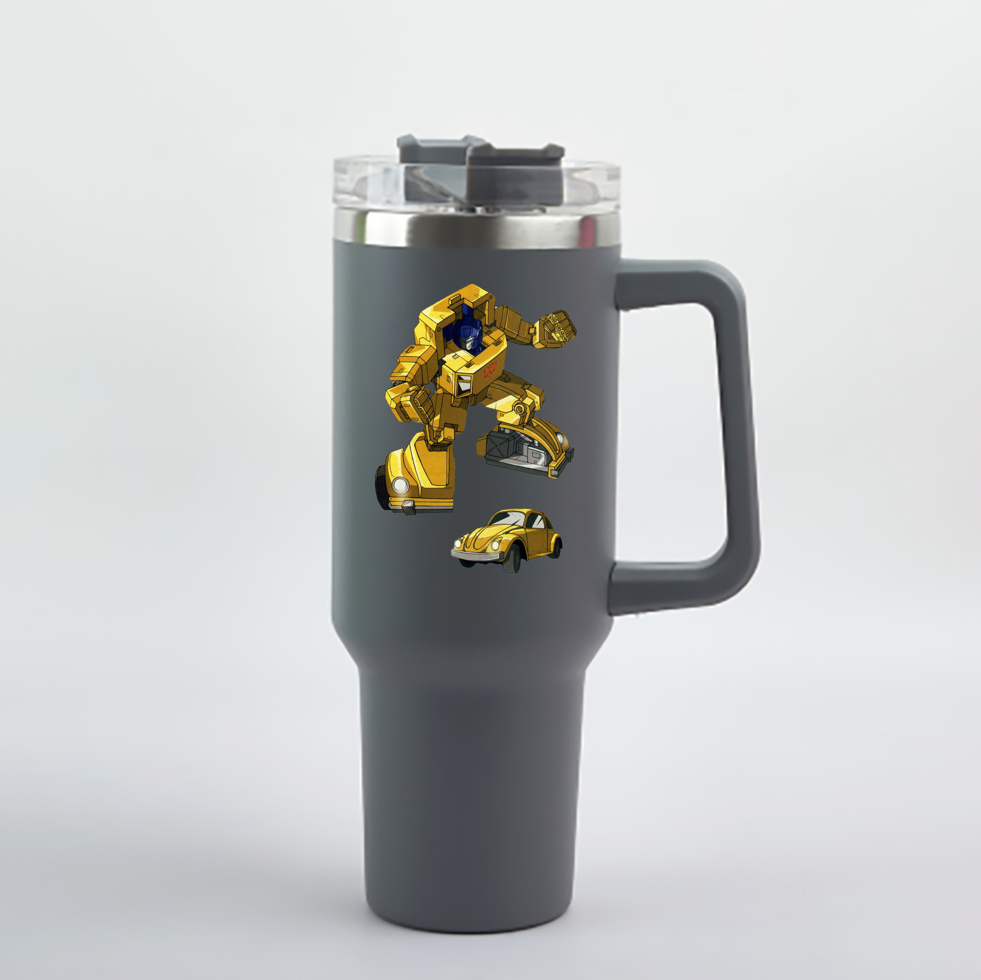 （画像用）  1200mL車用タンブラー - クリスタルステッカー（プラスチックストロー付き）