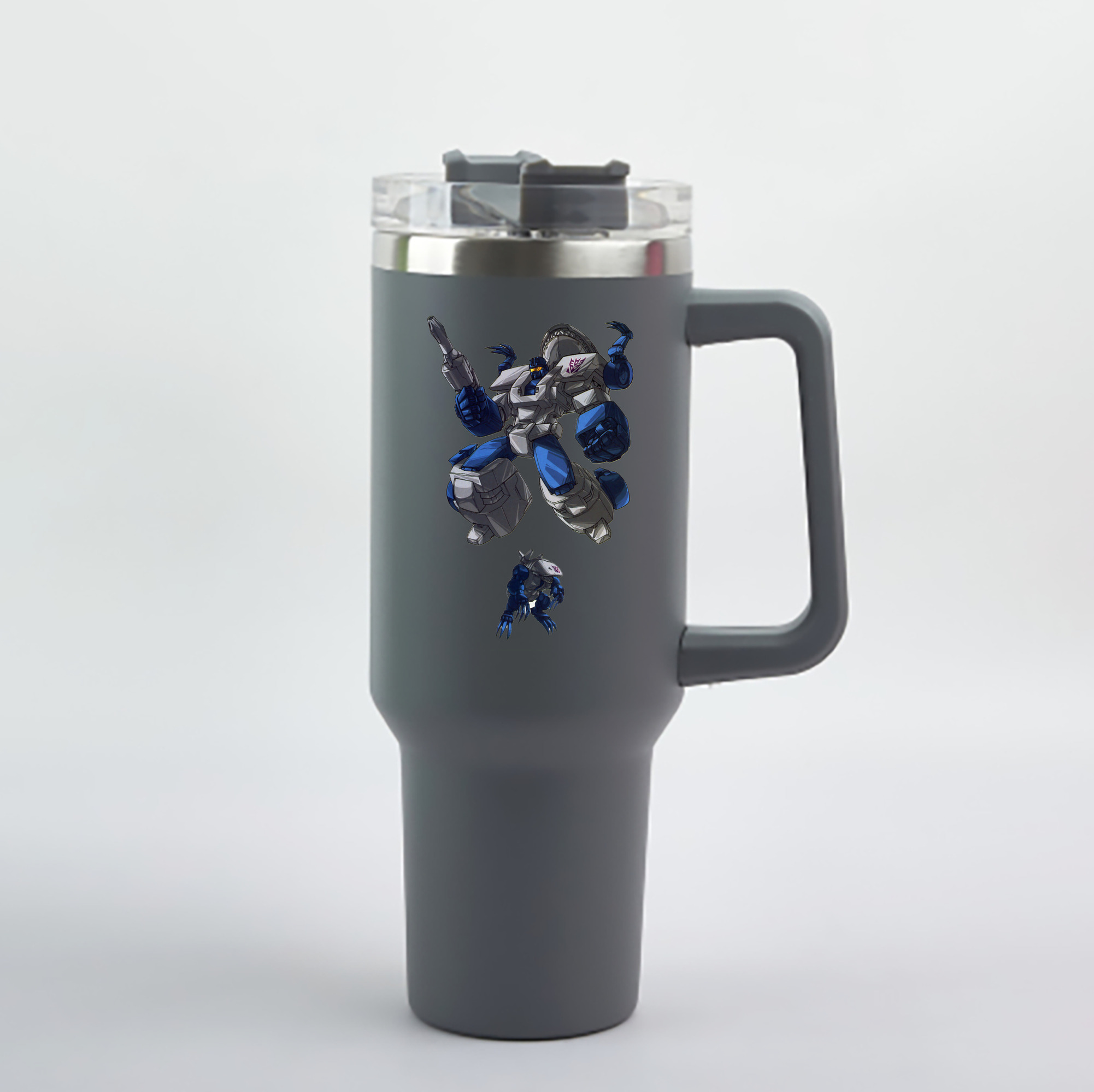 （画像用）  1200mL車用タンブラー - クリスタルステッカー（プラスチックストロー付き）