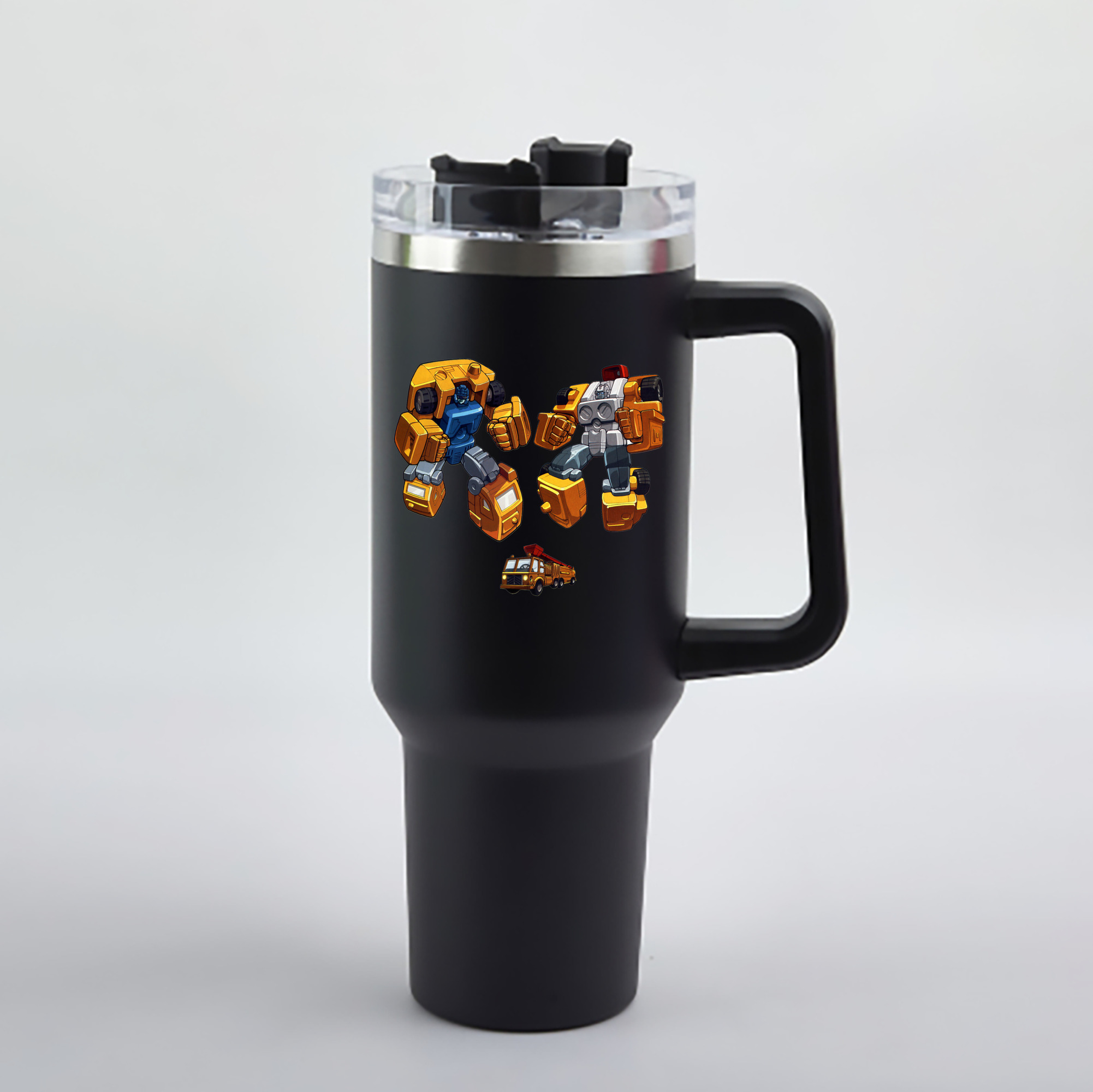 （画像用）  1200mL車用タンブラー - クリスタルステッカー（プラスチックストロー付き）
