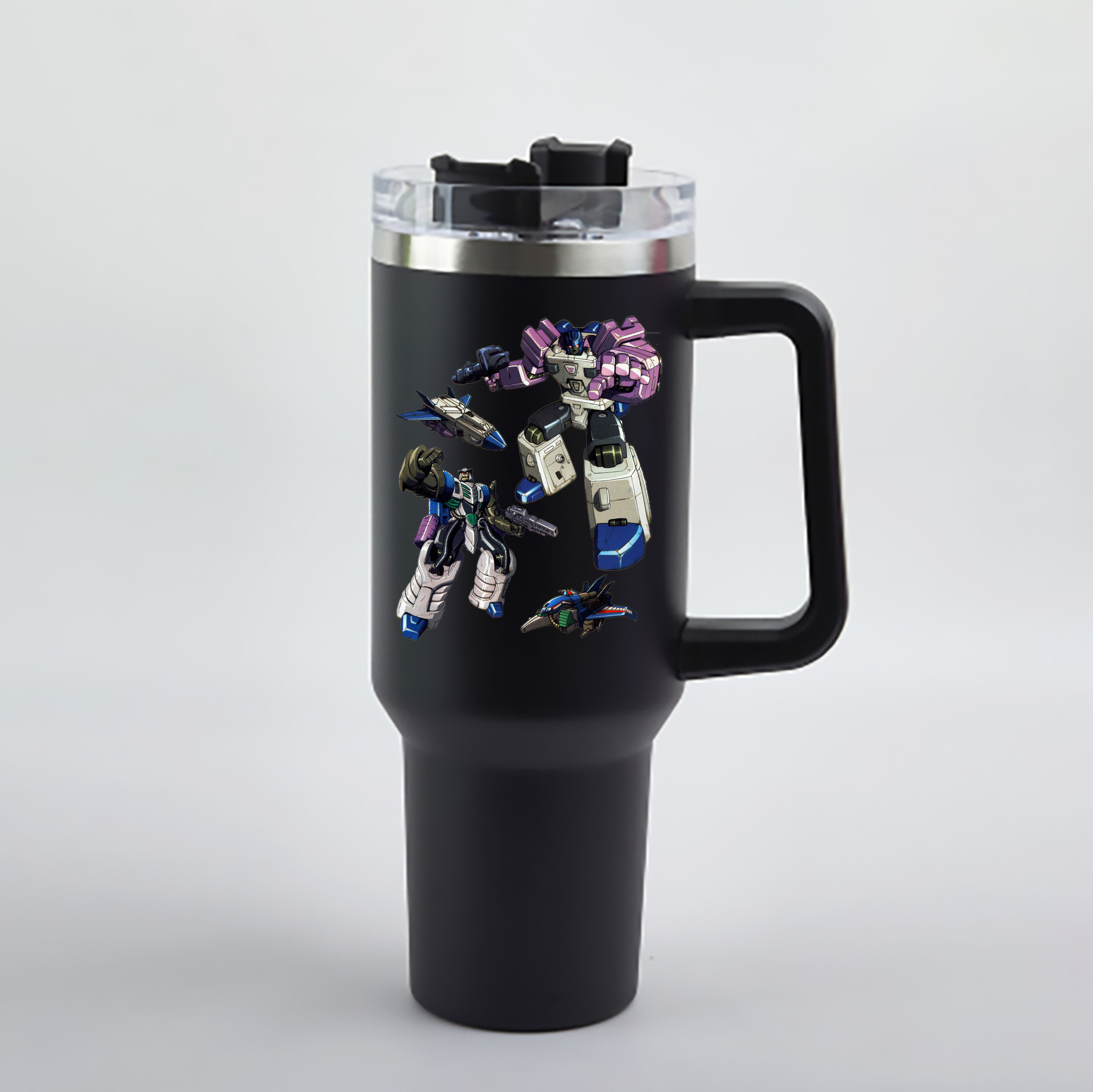 （画像用）  1200mL車用タンブラー - クリスタルステッカー（プラスチックストロー付き）