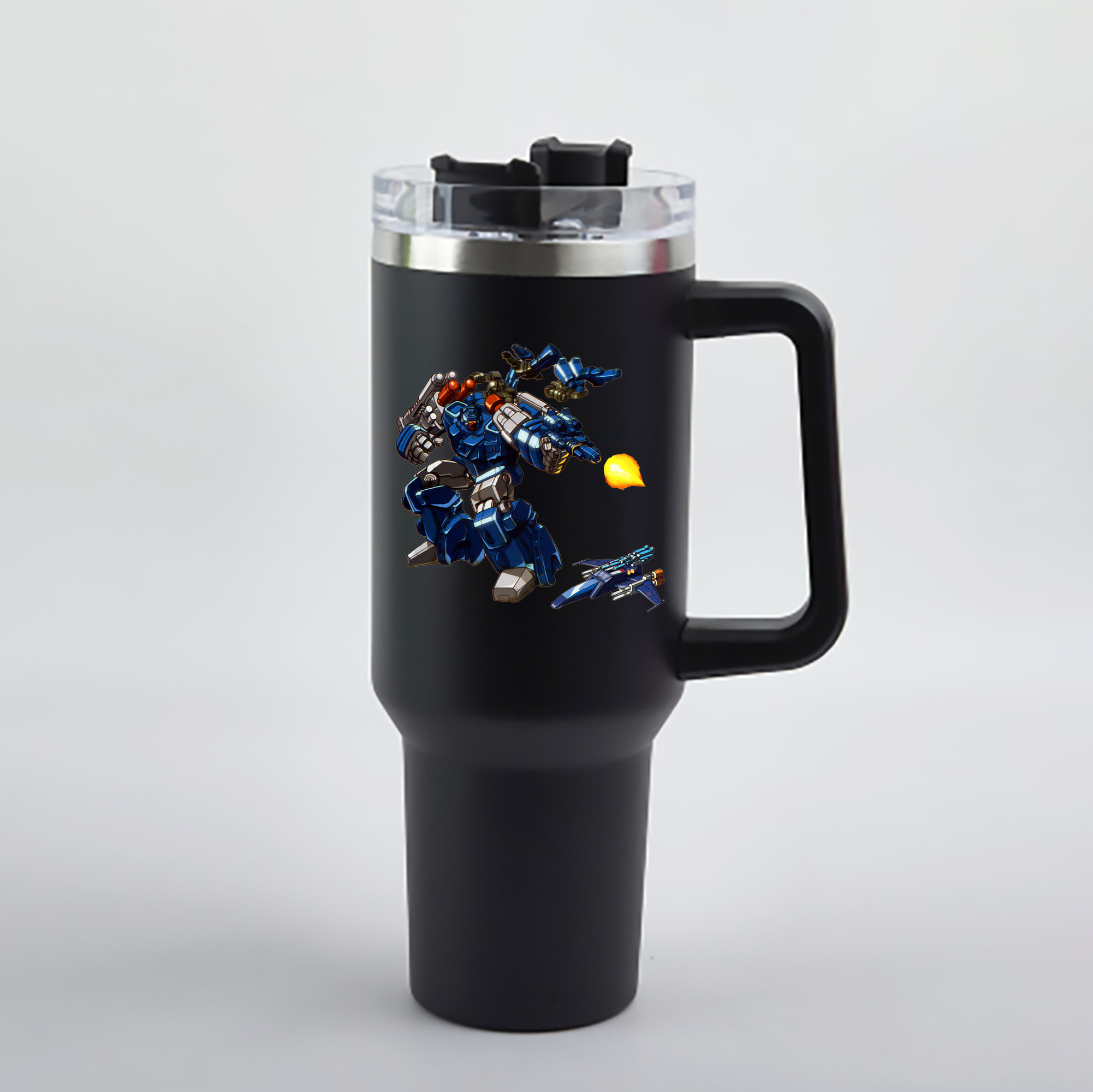 （画像用）  1200mL車用タンブラー - クリスタルステッカー（プラスチックストロー付き）