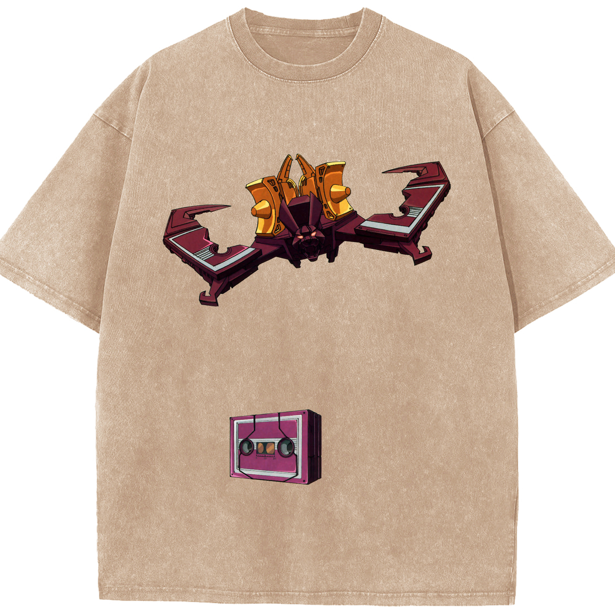 （画像用）  綿100% ヴィンテージ風 半袖Tシャツ（フロントプリント）