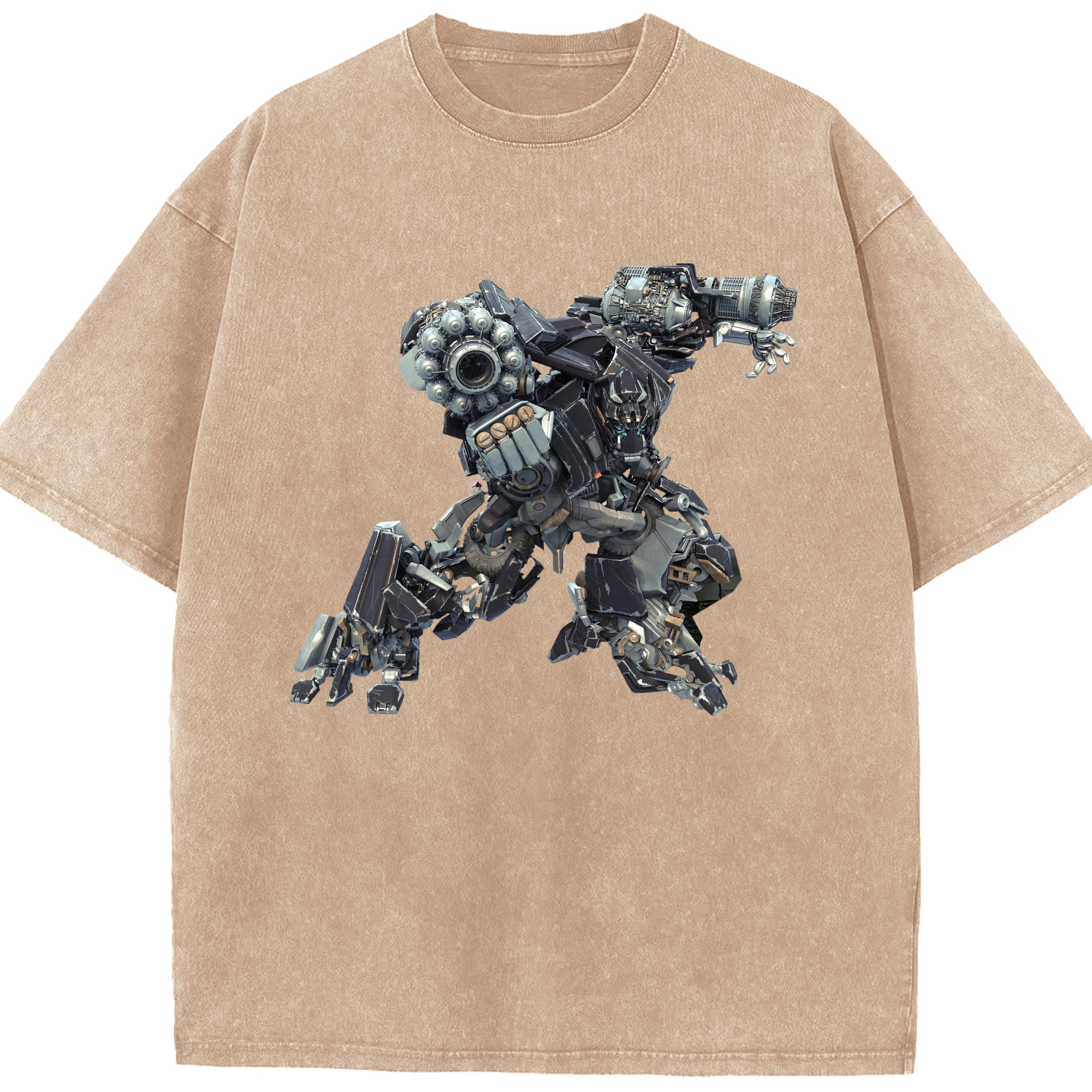 （画像用）  綿100% ヴィンテージ風 半袖Tシャツ（フロントプリント）