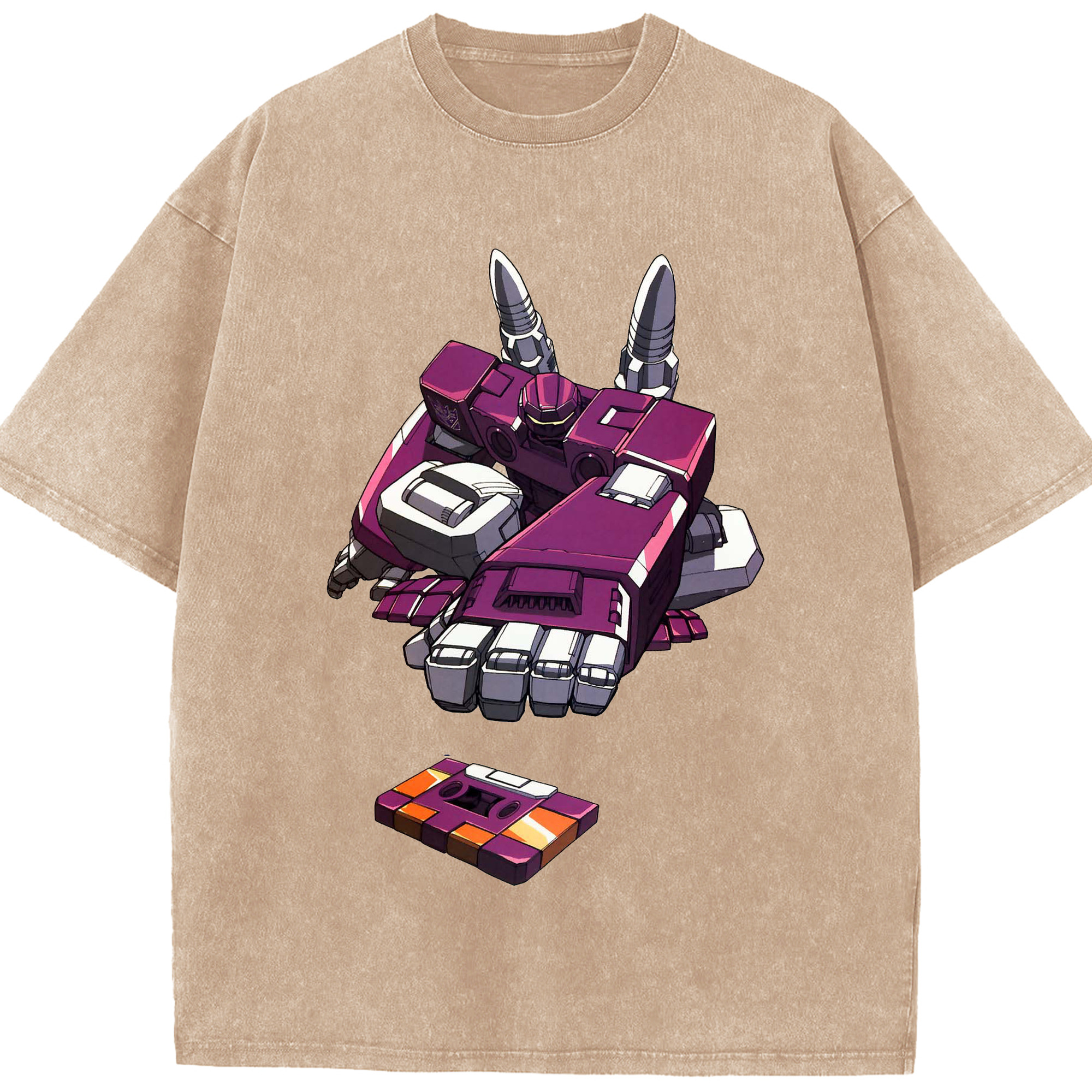 （画像用）  綿100% ヴィンテージ風 半袖Tシャツ（フロントプリント）