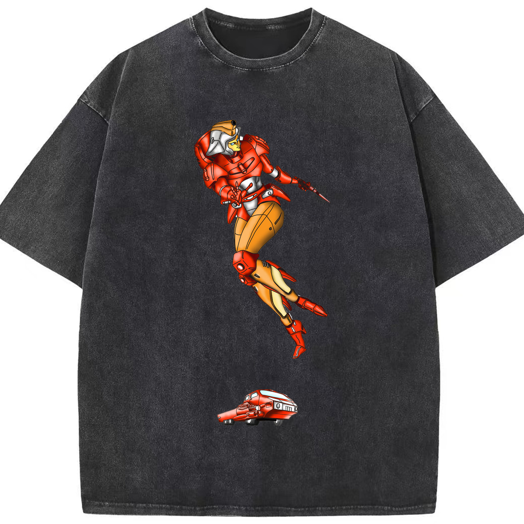 （画像用）  綿100% ヴィンテージ風 半袖Tシャツ（フロントプリント）
