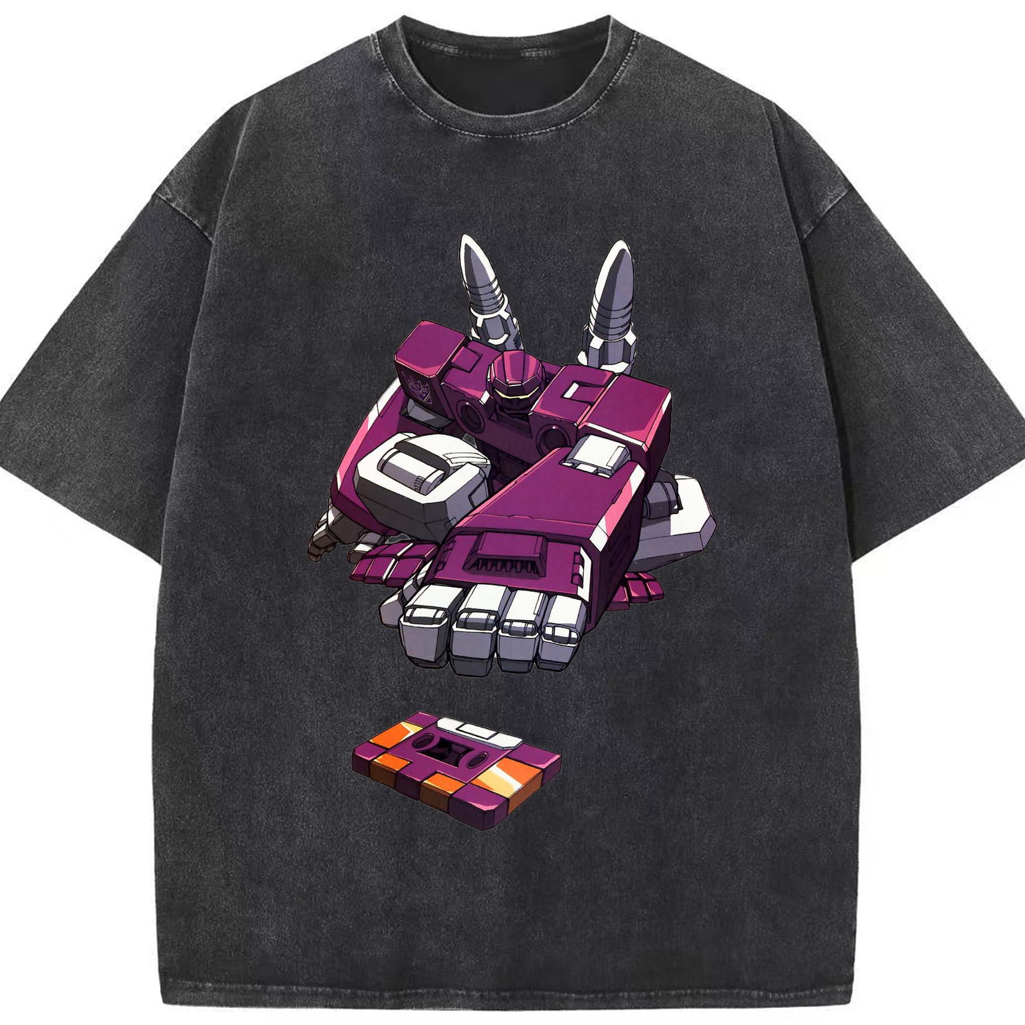 （画像用）  綿100% ヴィンテージ風 半袖Tシャツ（フロントプリント）