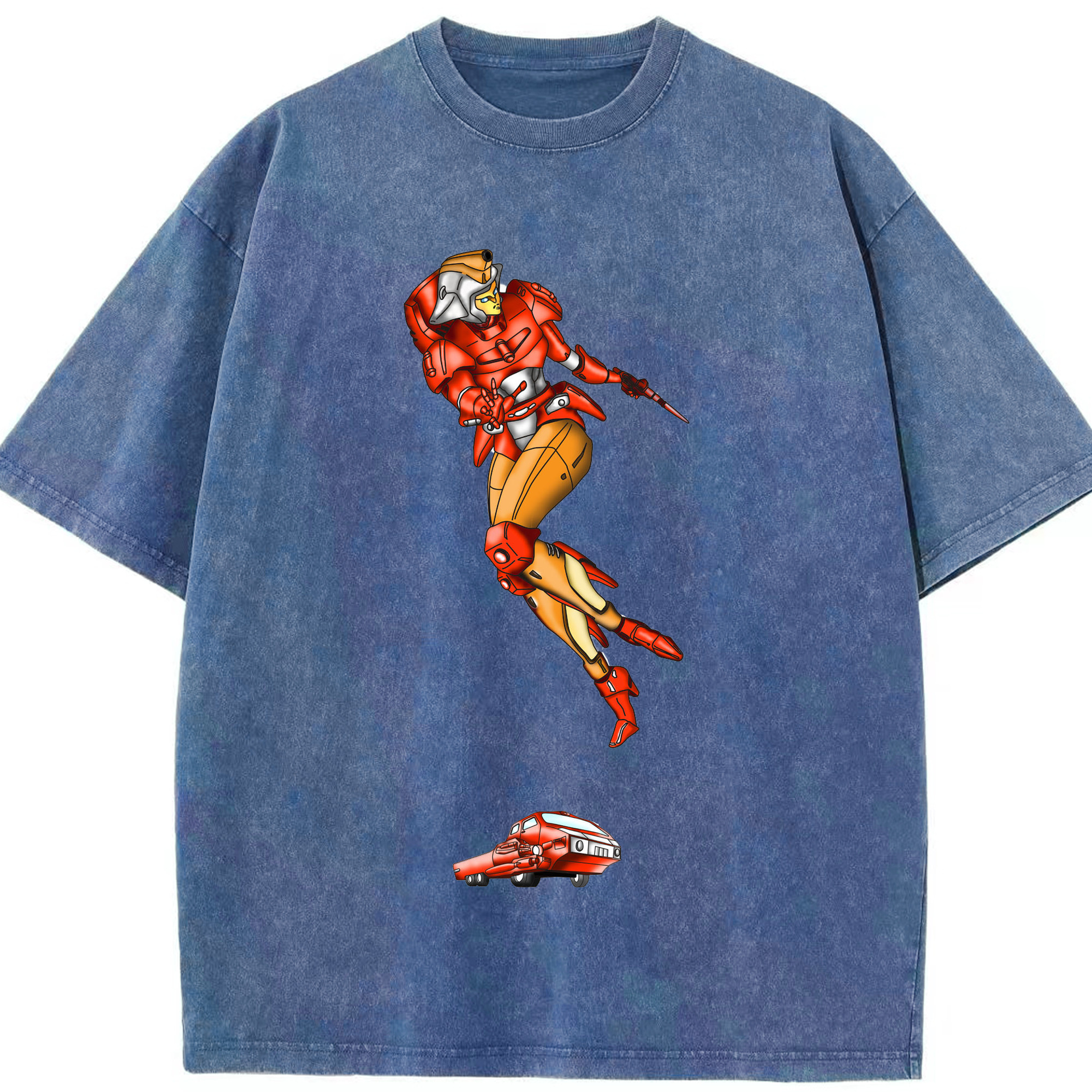 （画像用）  綿100% ヴィンテージ風 半袖Tシャツ（フロントプリント）